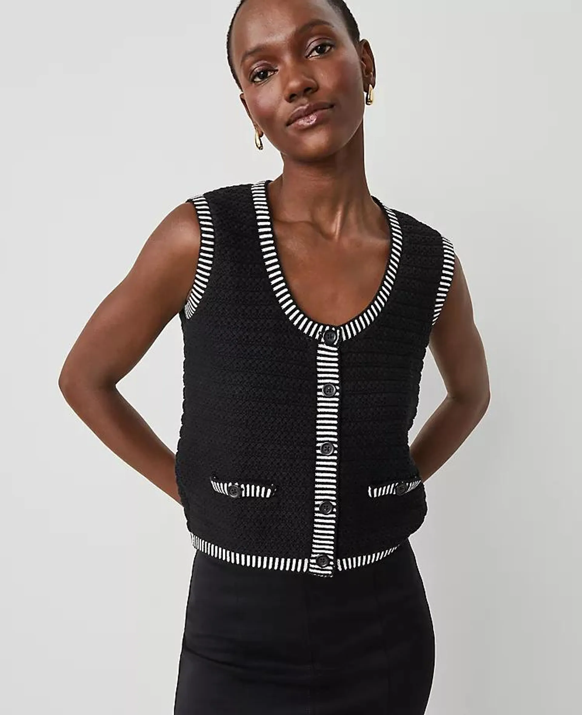 Geo Stitch Sweater Vest