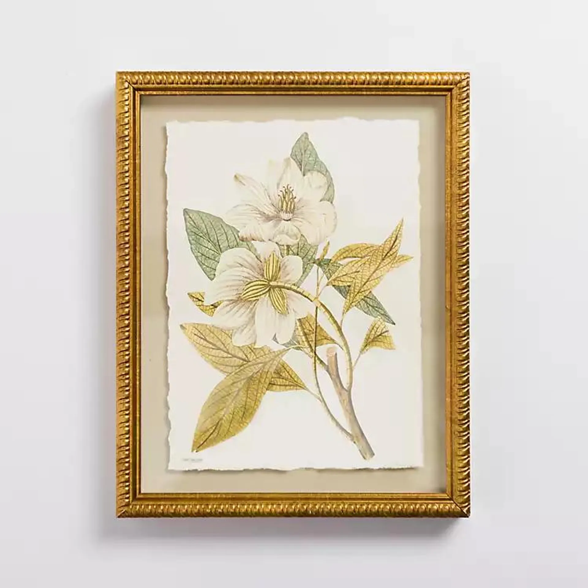 Vintage Floral Gold Framed Art Print