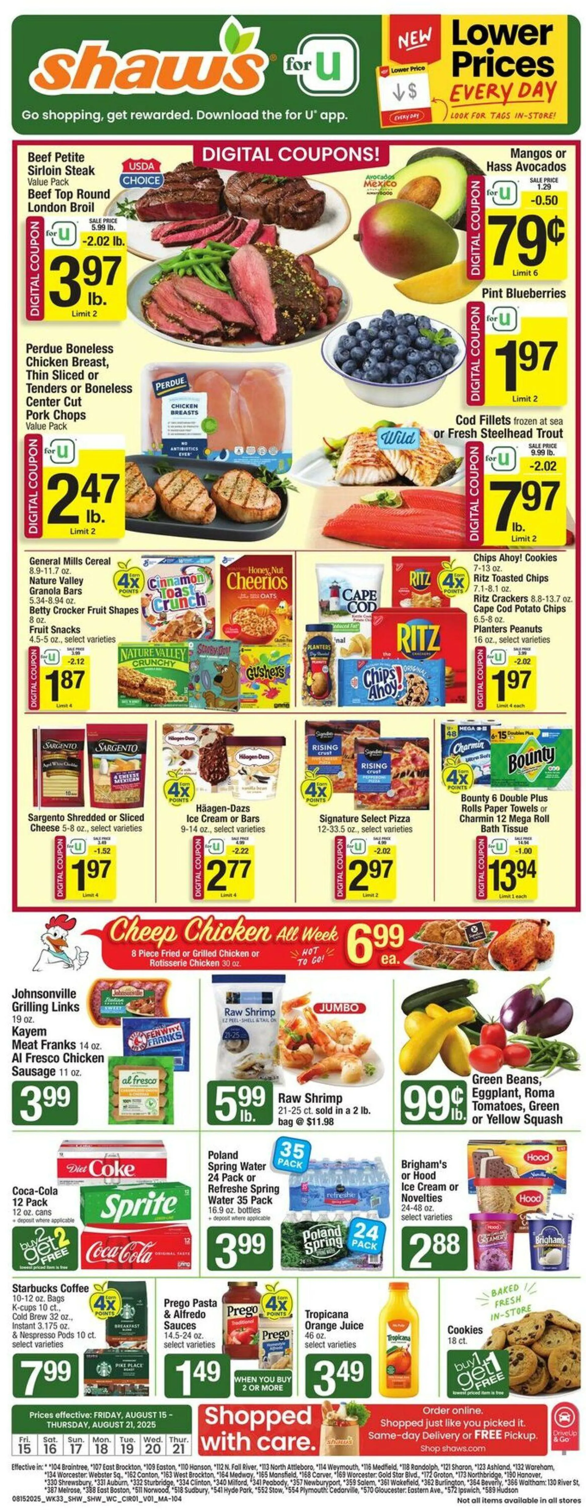 Weekly ad Shaws from August 15 to August 21 2025 - Page 1