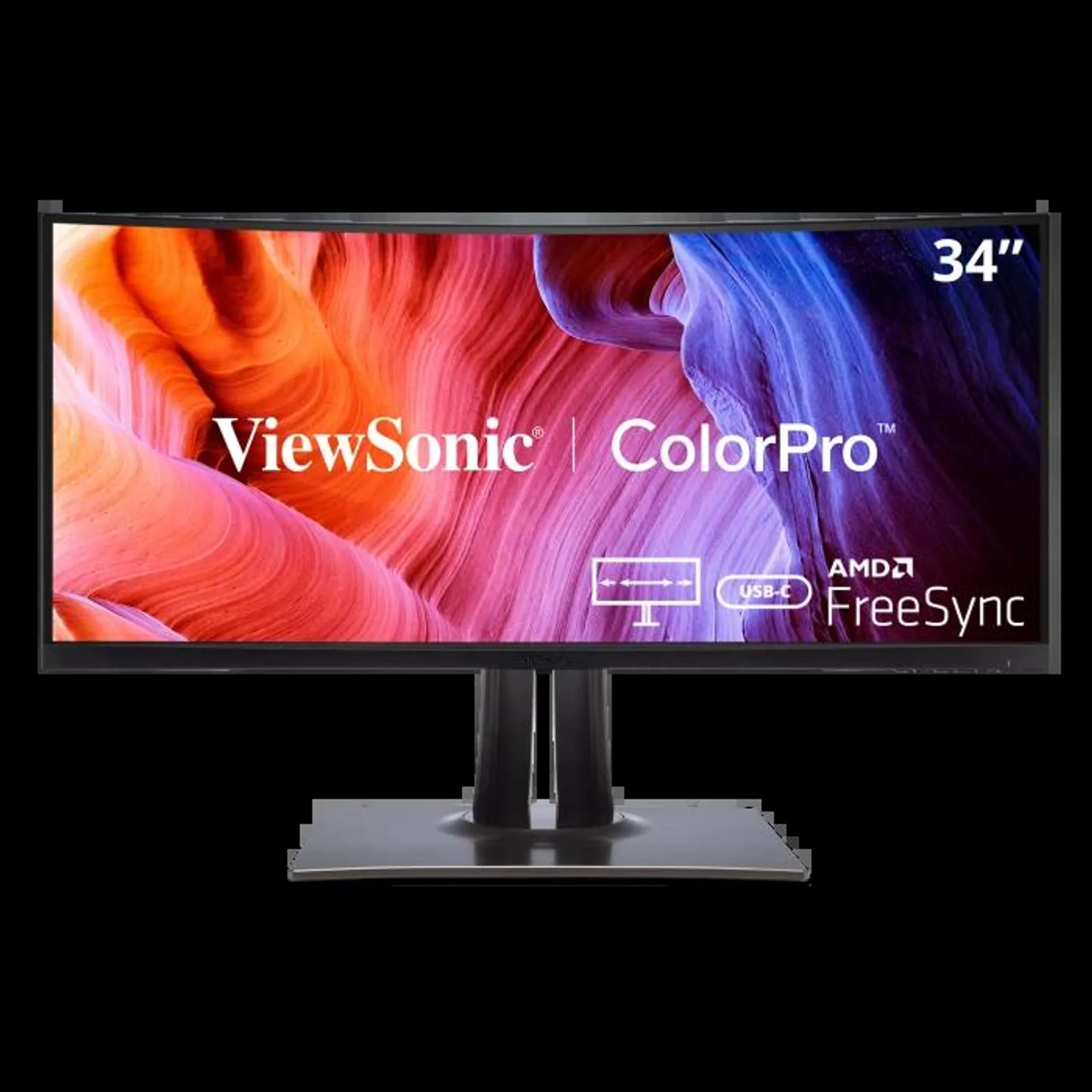 VP3481a - 34" ColorPro™ 21:9 Curved UWQHD Monitor with 100Hz, FreeSync, 90W USB C, RJ45 and sRGB