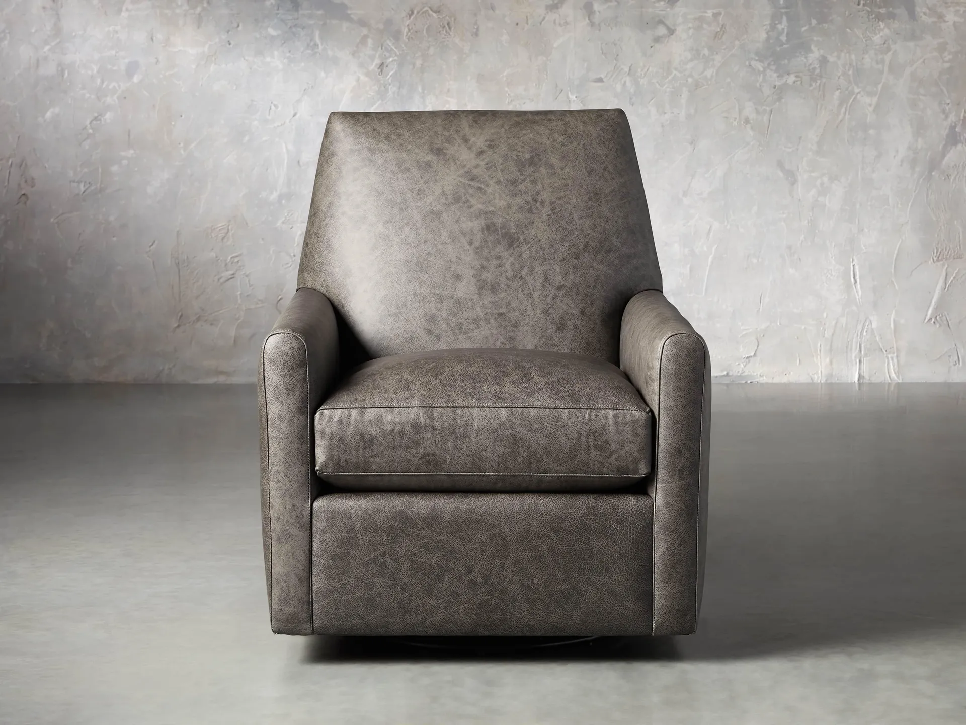 Harvey Leather Swivel Glider