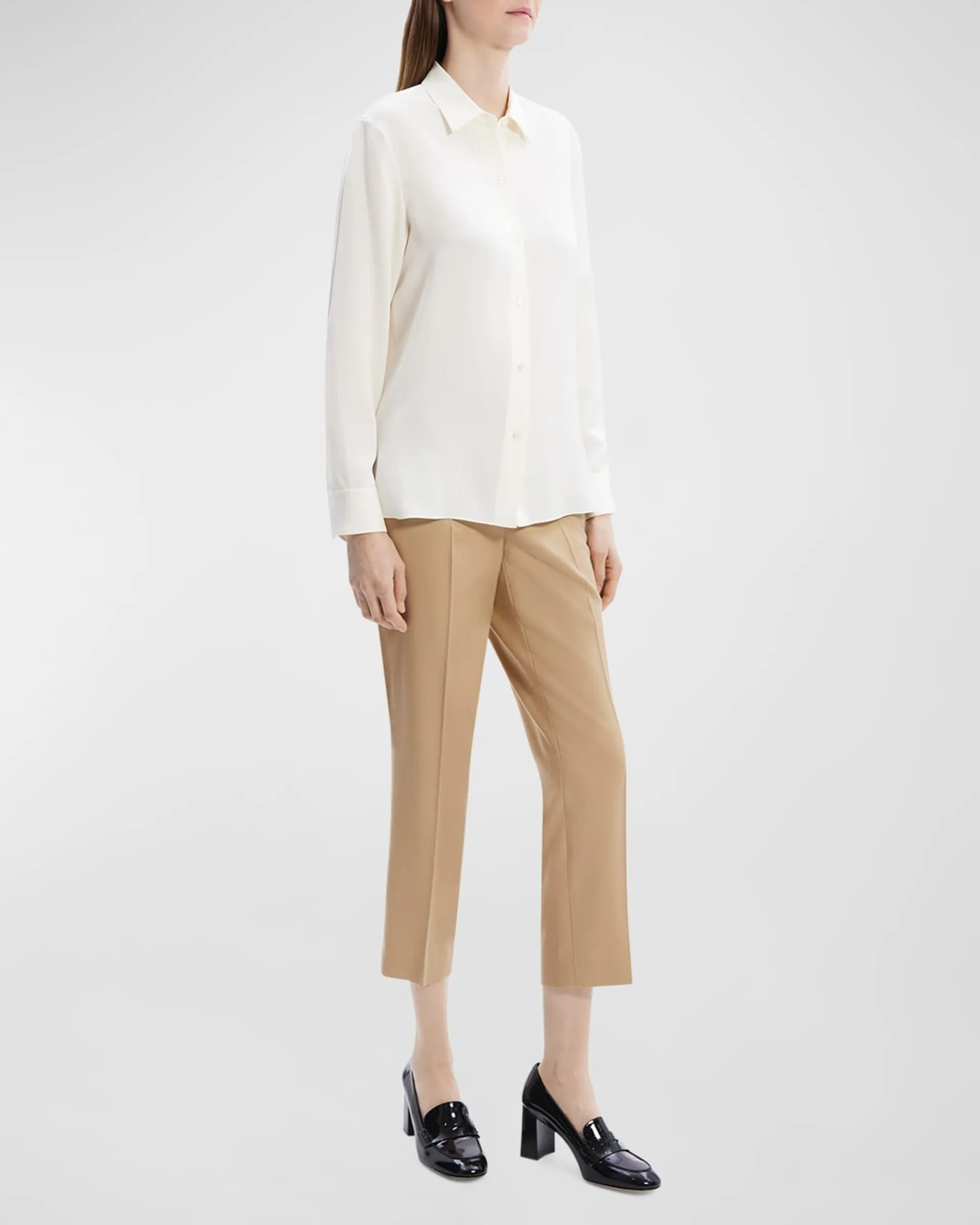 Modern Silk Georgette Neck-Tie Shirt