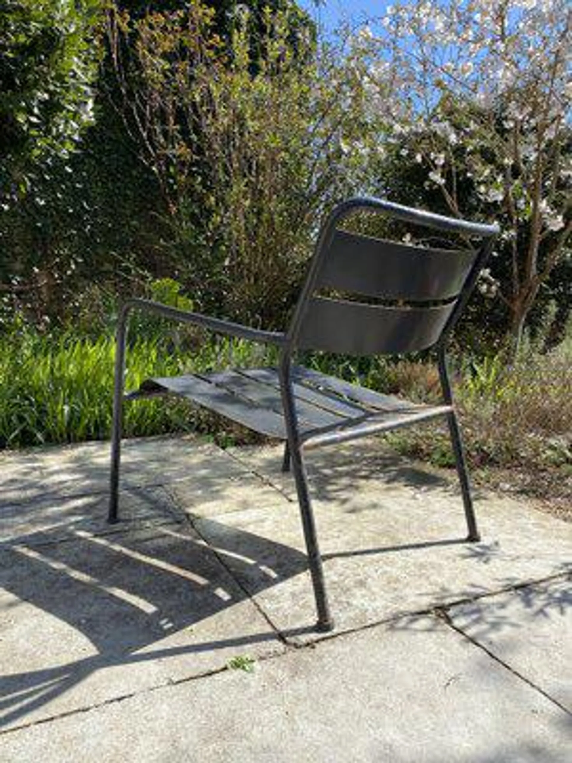 Industrial Metal Outdoor Chair in Tubular, 1970s