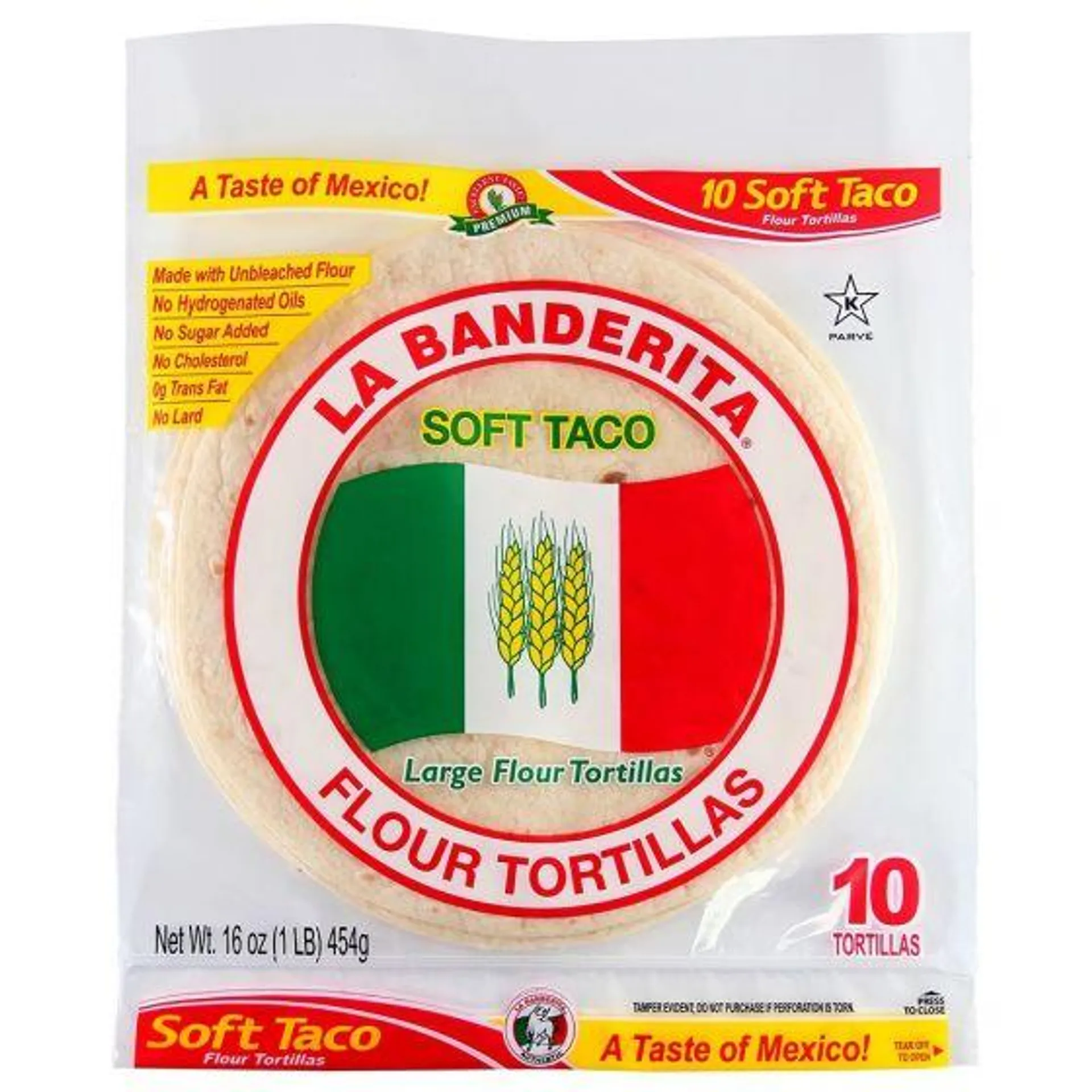 La Banderita - Flour Tortilla / Soft Taco 10 Ct