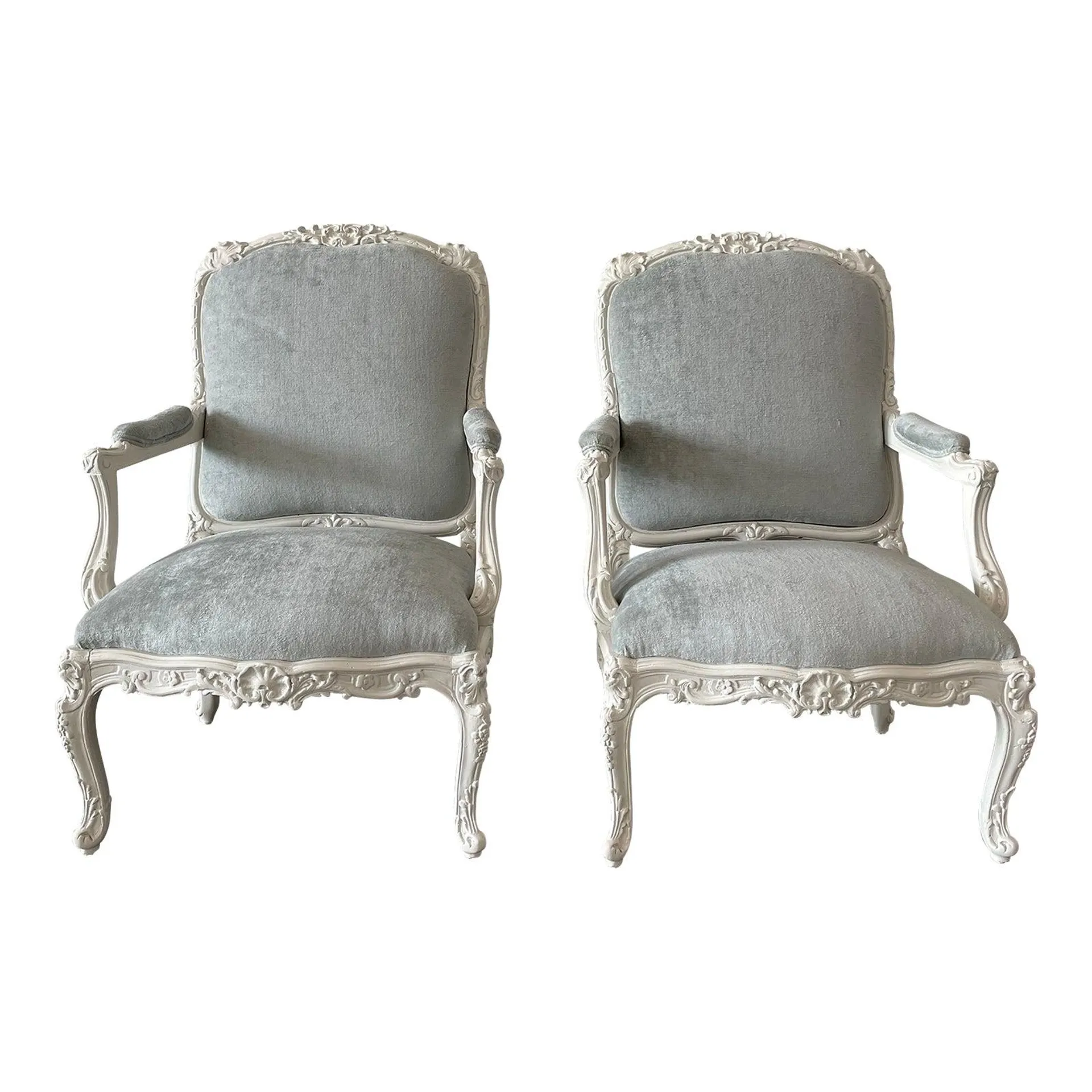 Dennis & Leen Louis XV Style Fauteuil Chairs - a Pair