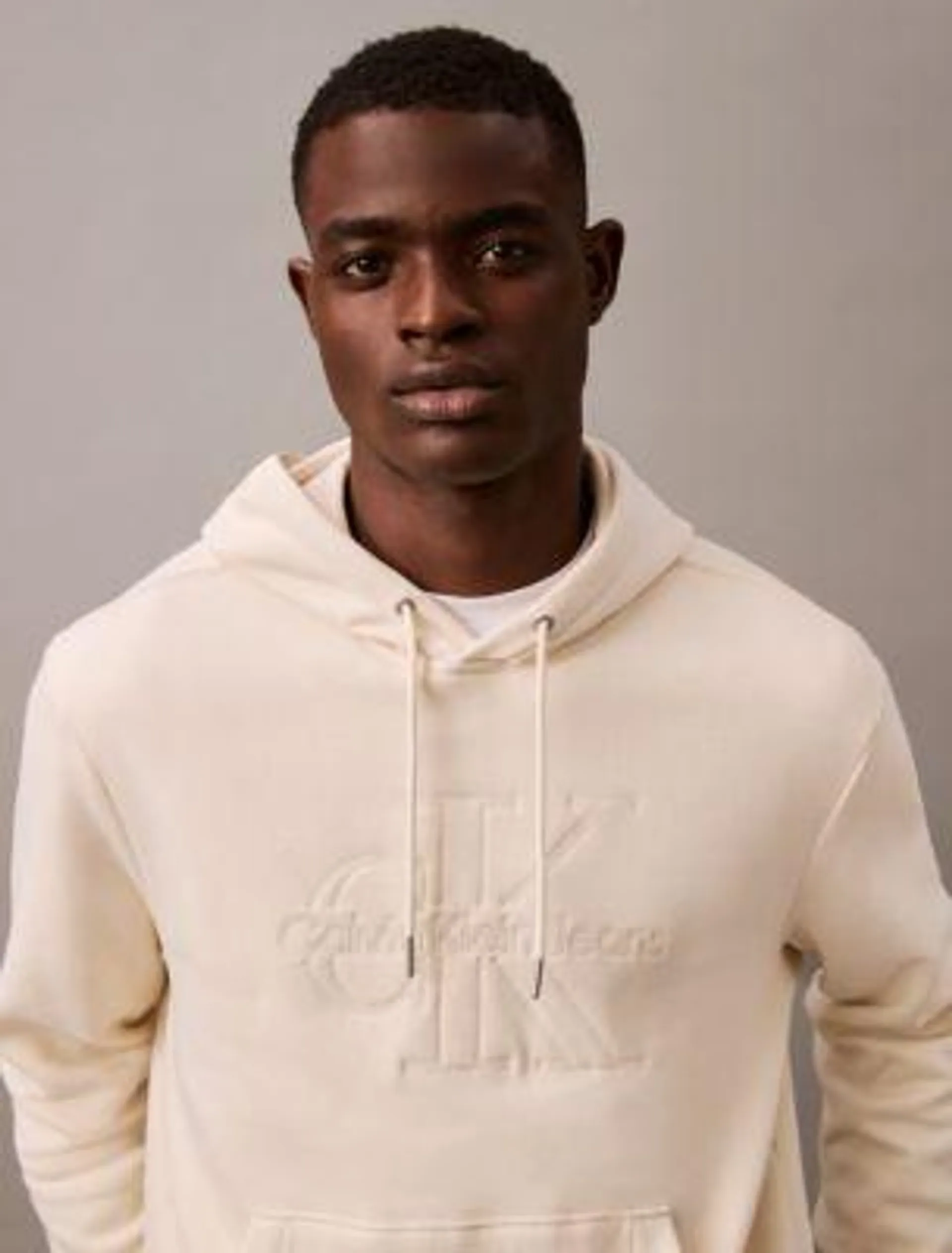 Embroidered Monogram Logo Fleece Classic Hoodie