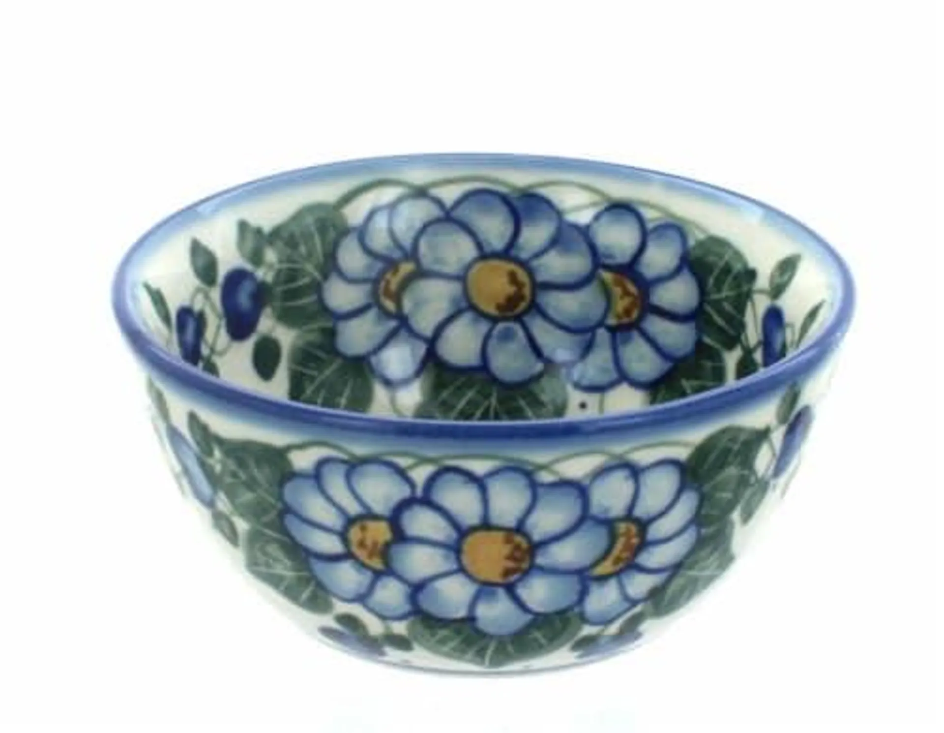 Blue Rose Polish Pottery Primrose Dessert Bowl