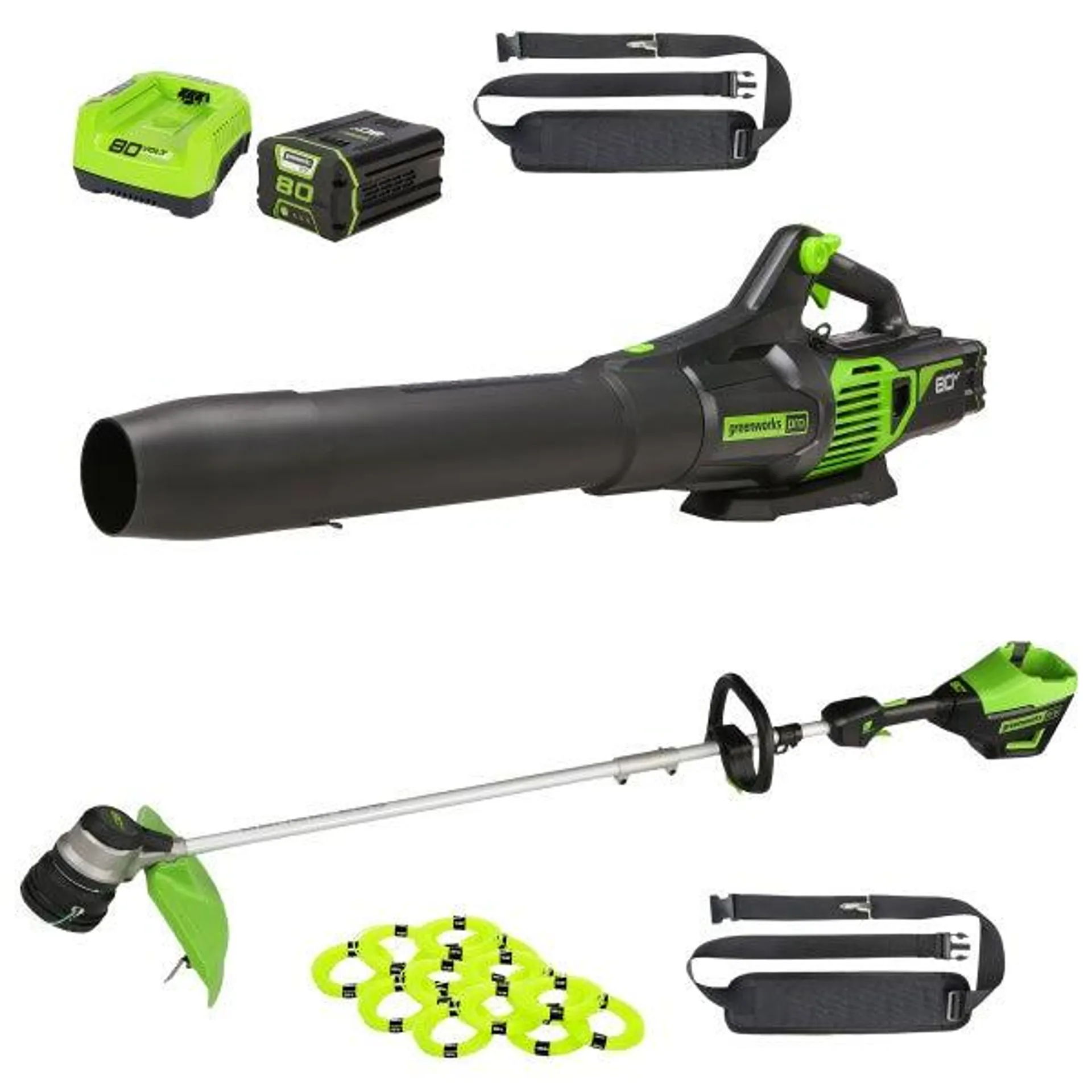 Greenworks 80V Gen 2 16” Trimmer and 730 CFM Blower Combo Kit