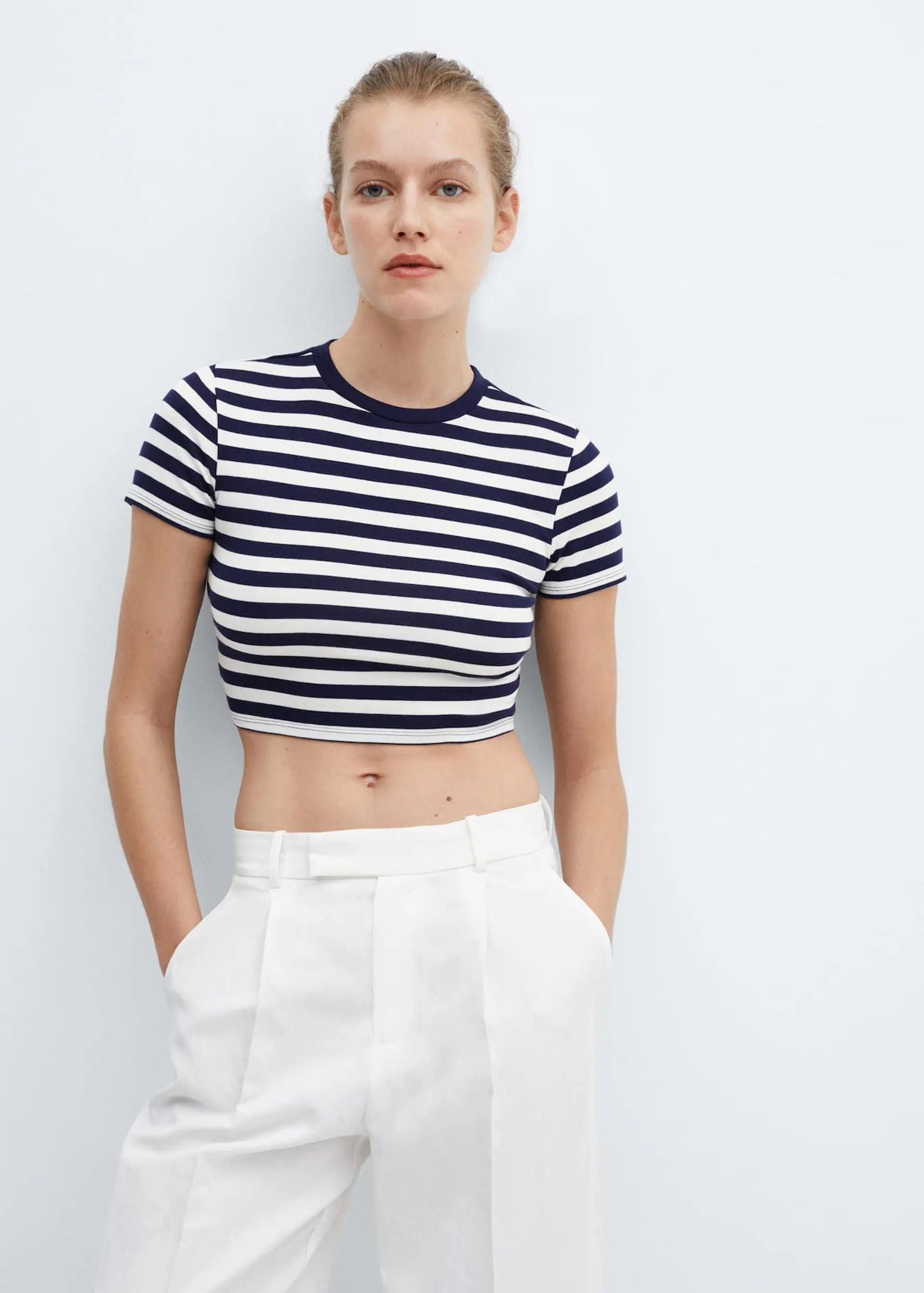 Striped crop T-shirt