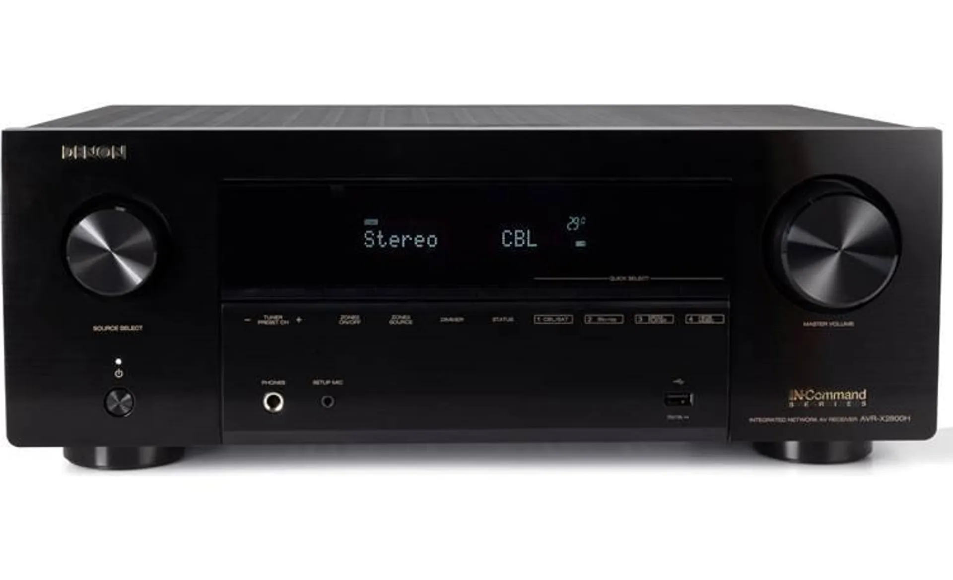 Denon AVR-X2800H 7.2-channel home theater receiver with Dolby Atmos®, Bluetooth®, Apple AirPlay® 2, and Amazon Alexa compatibility