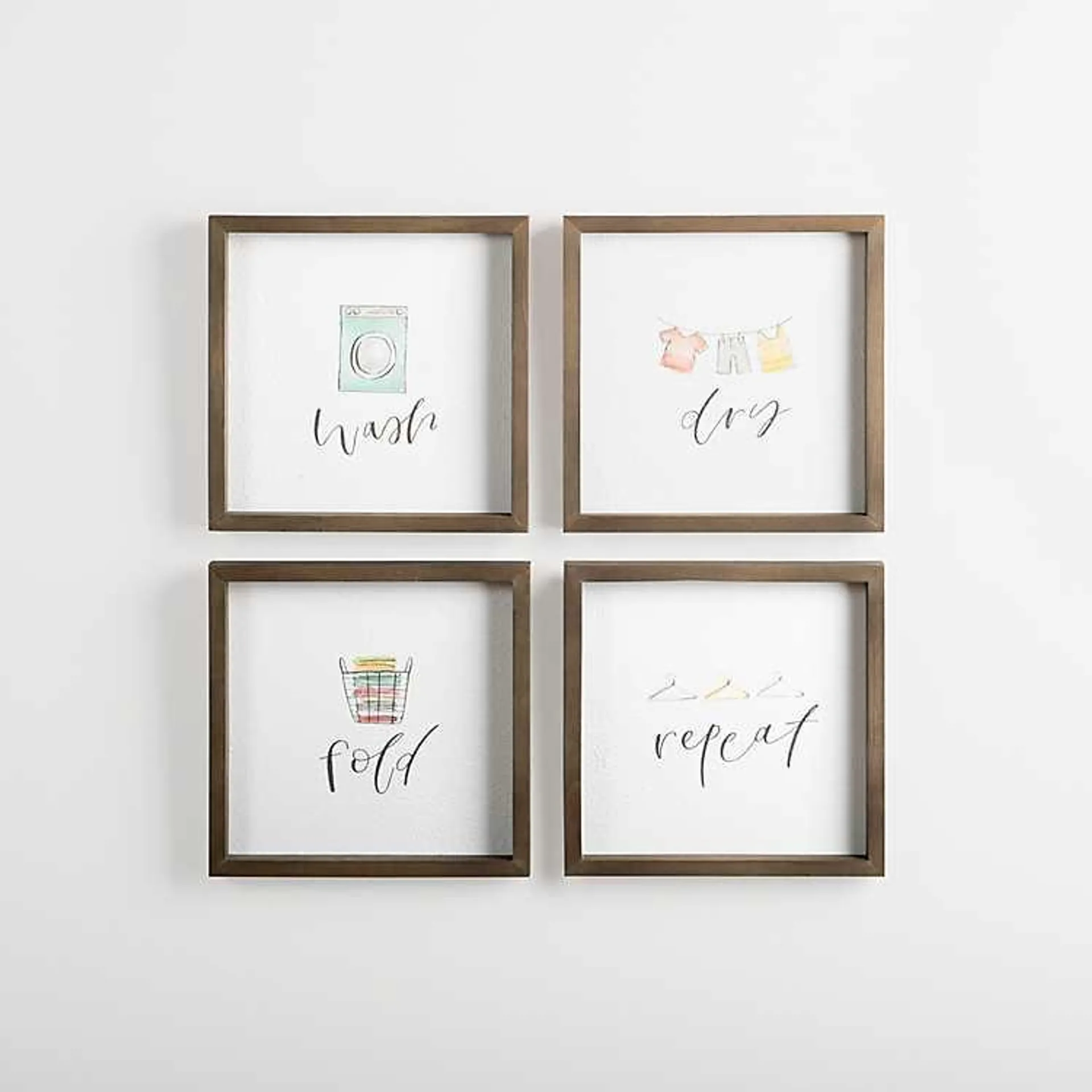 Wash Dry Fold Wall Plaques, Set of 4