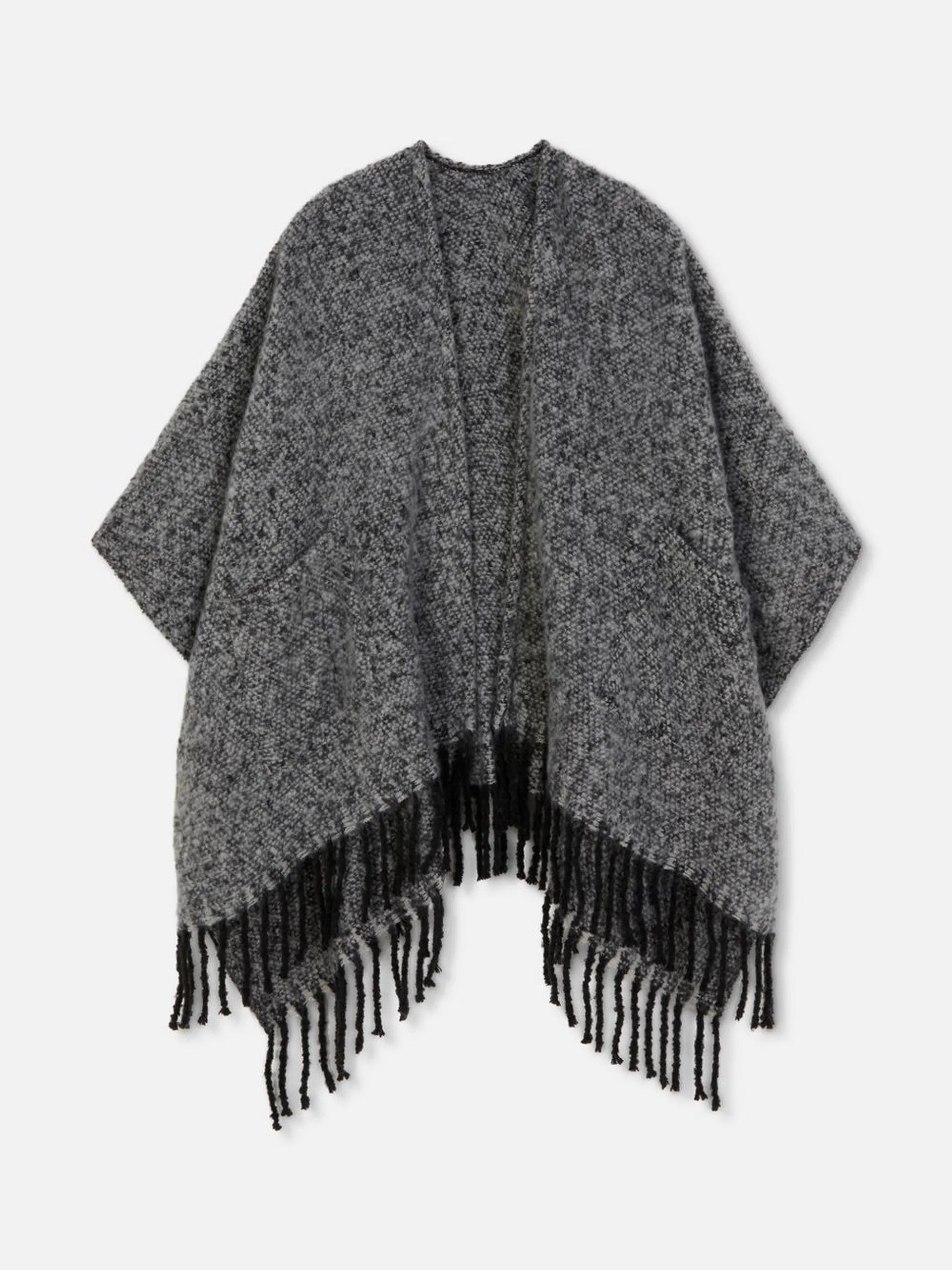 Tasseled Brushed Cape