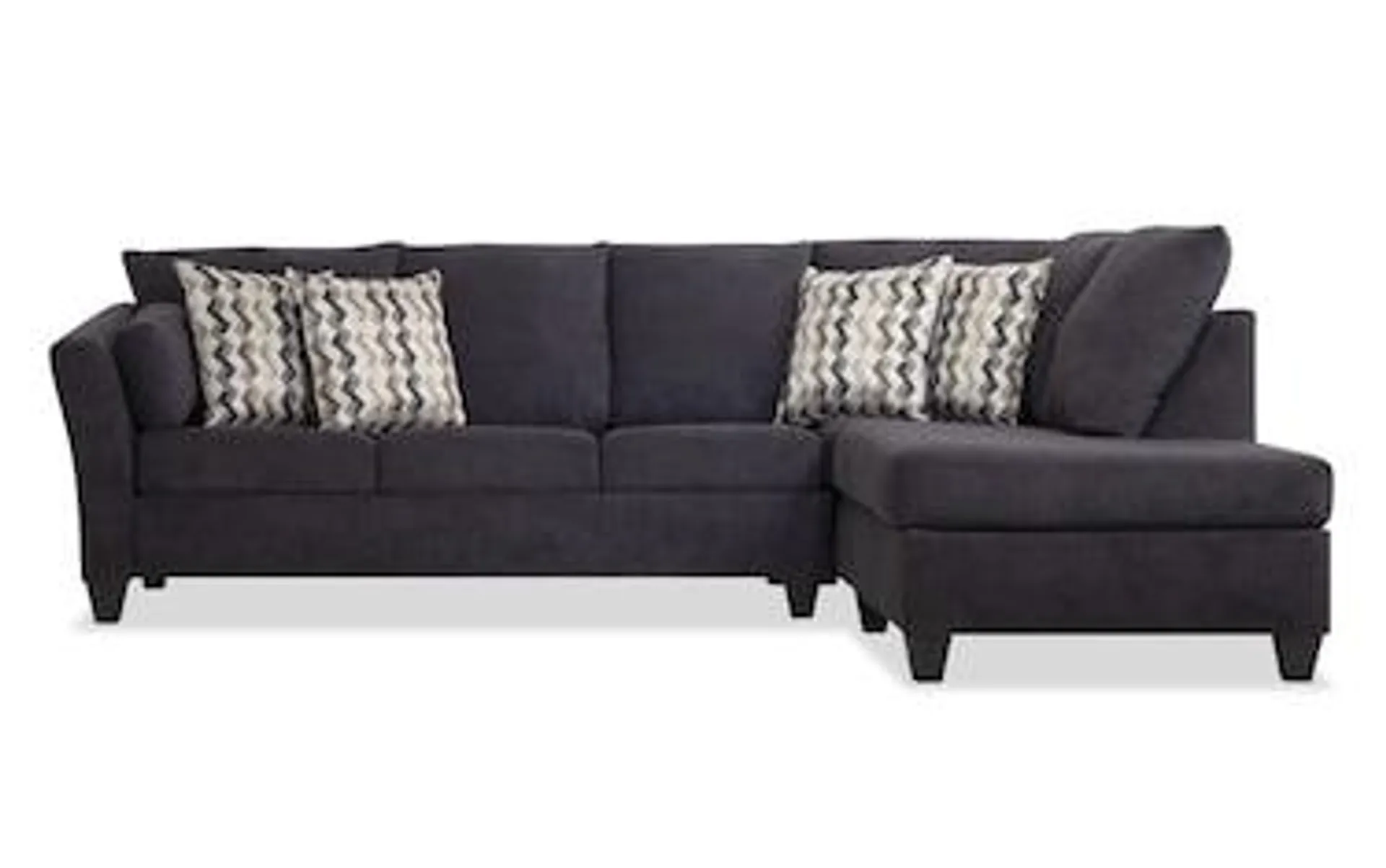 Virgo Charcoal 2 Piece Right Arm Facing Sectional