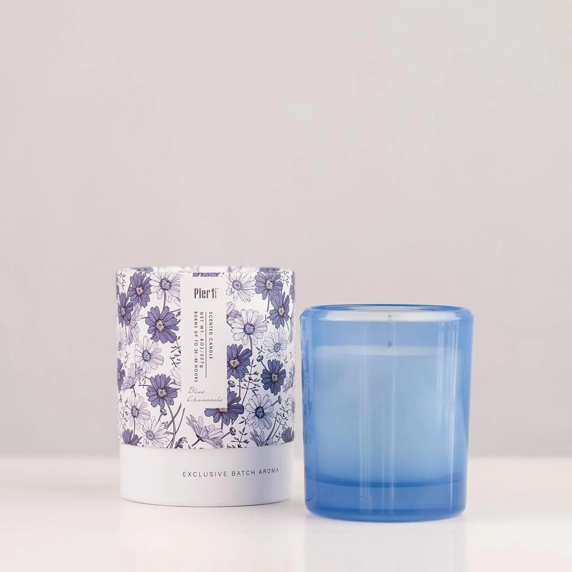 Pier 1 Blue Chamomile 8oz Boxed Soy Candle