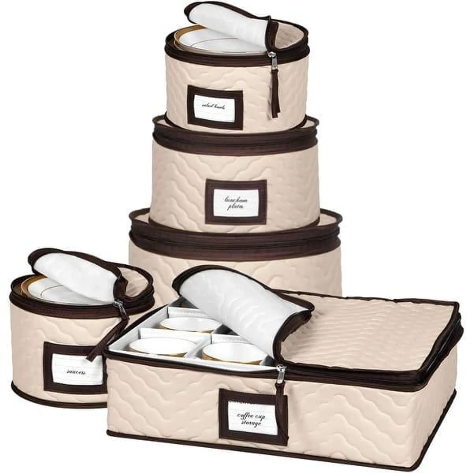 Dinnerware Storage Organizer 5-Piece Set for Fine China,Tableware Cups