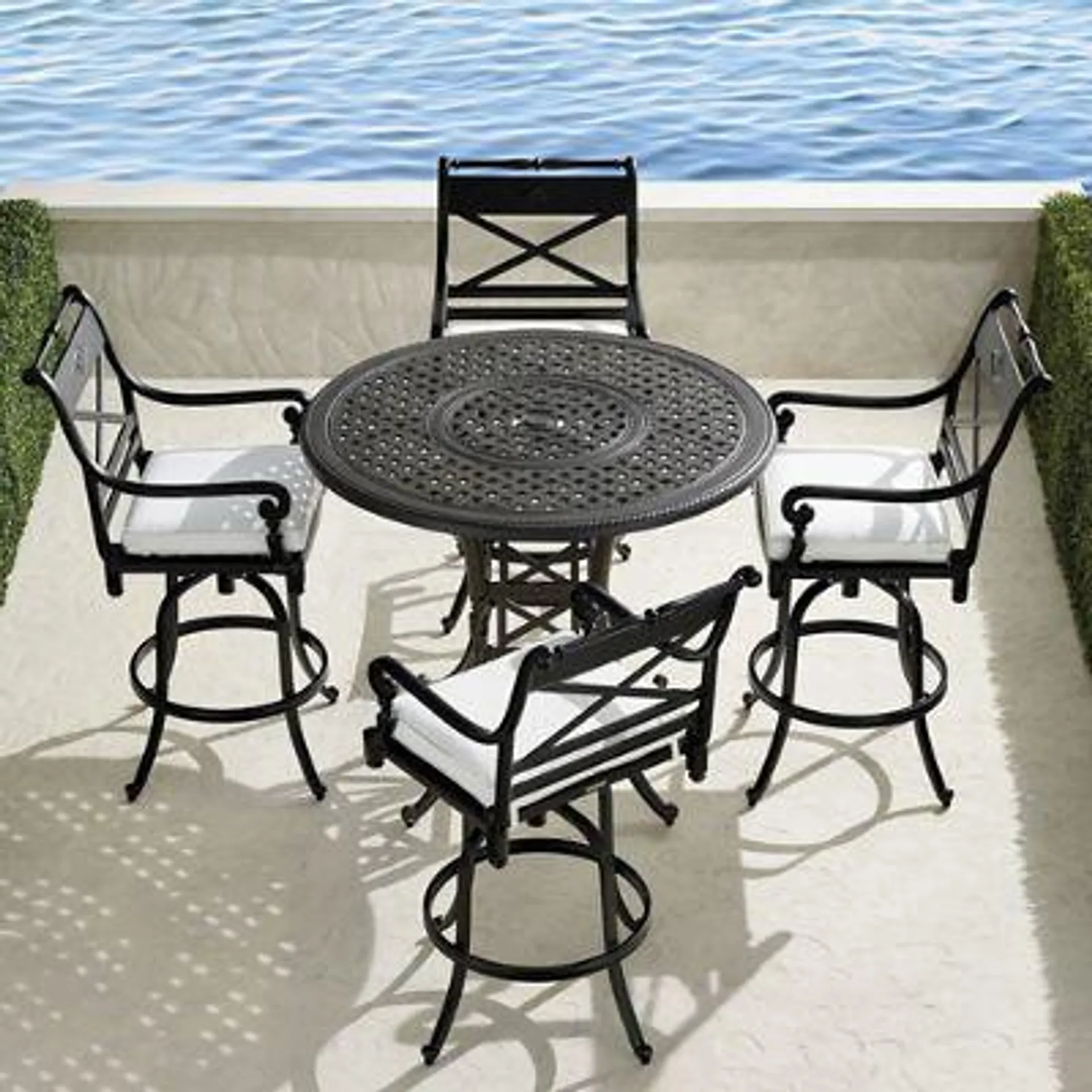 Carlisle 5-pc. High Dining Set in Onyx Aluminum