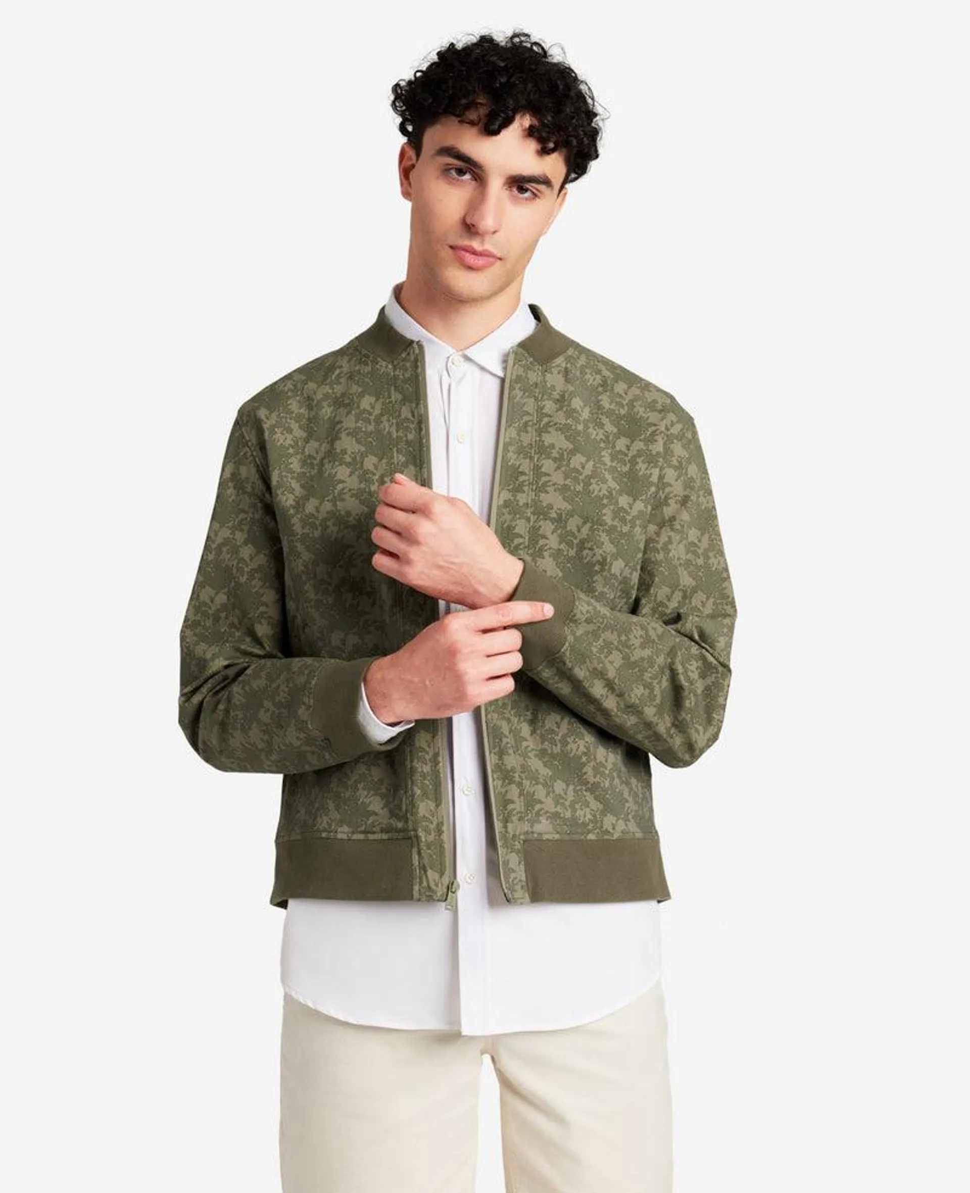 Printed Water-Resistant Bomber Jacket