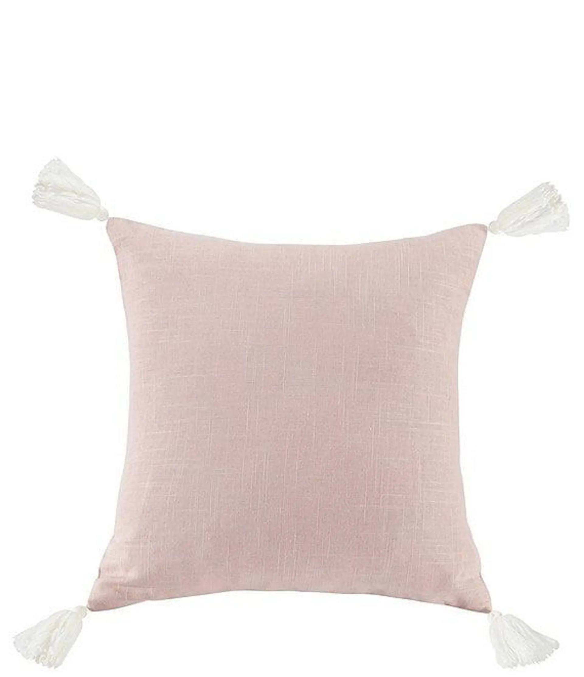 Luna Collection Washed Linen Tasseled Square Pillow