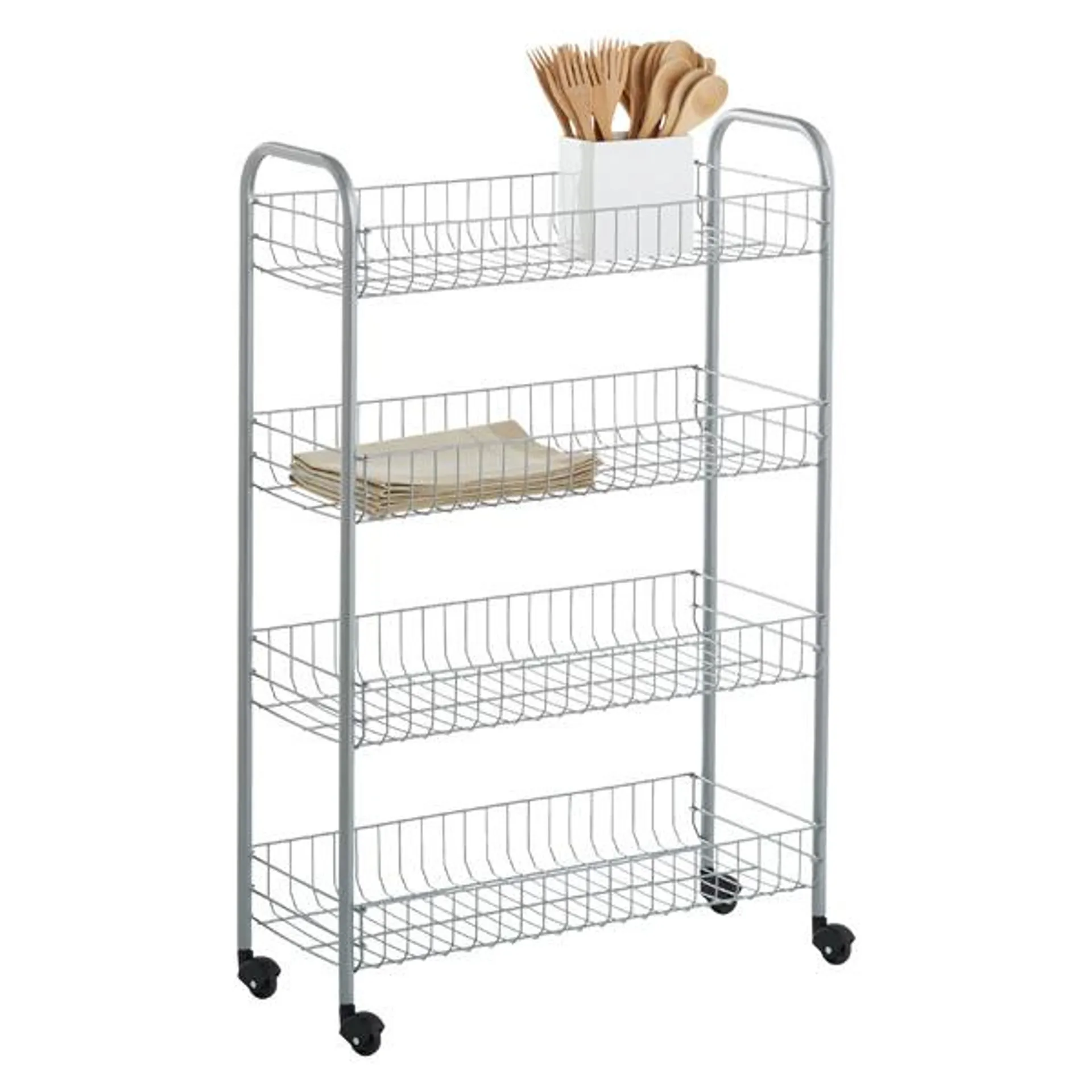 4-Tier Slim Rolling Cart