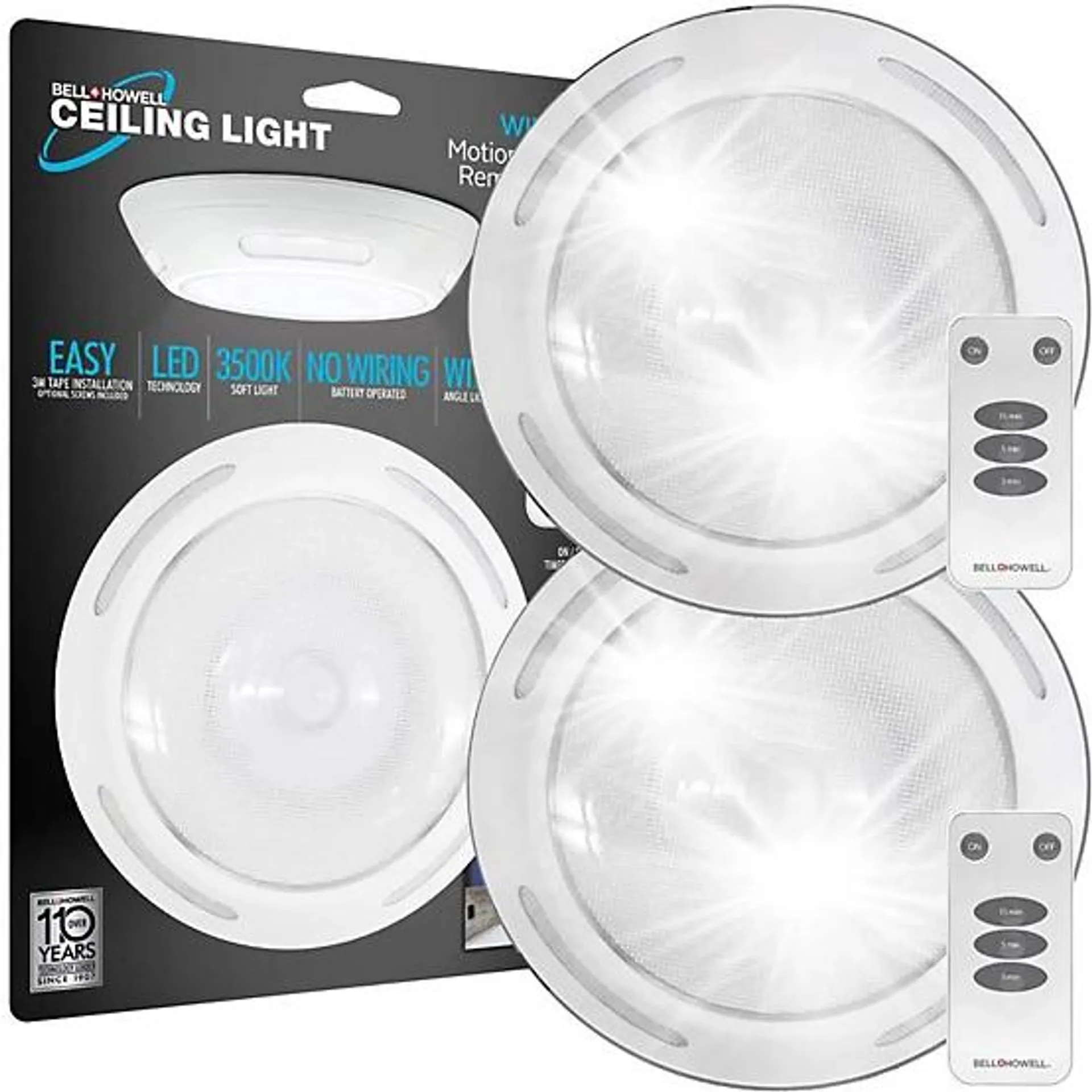 7.13 in. Remote Controlled LED Ceiling Light 2-Pack