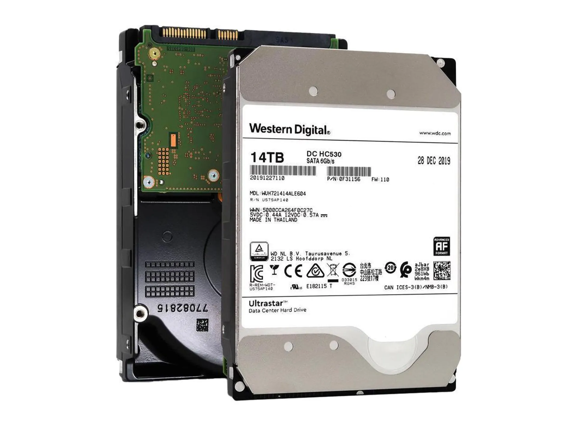 WD Ultrastar DC HC530 14TB SATA 6Gb/s 3.5-Inch Data Center HDD - WUH721414ALE604 (0F31156)