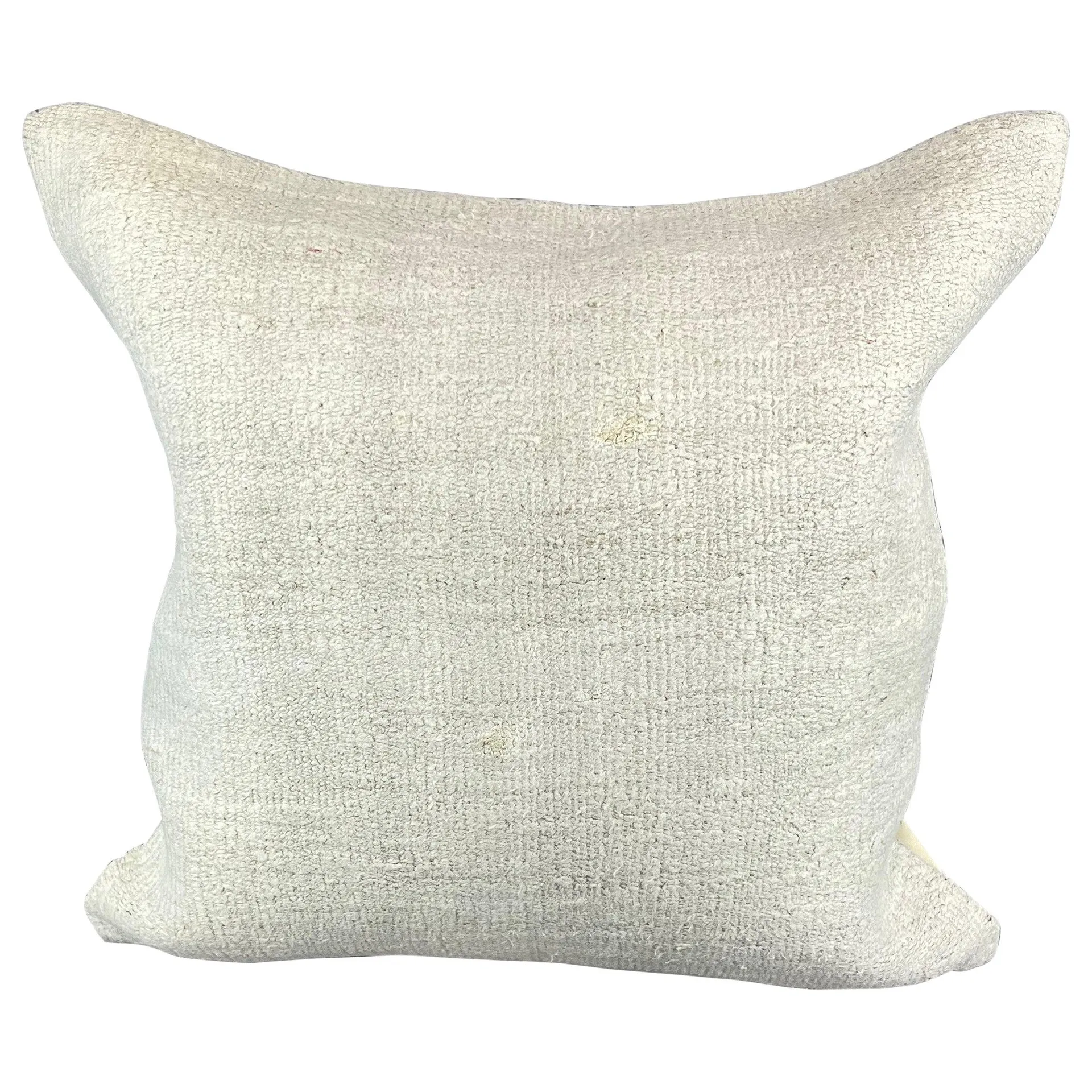 20 x 20 Hemp Turkish Cushion Natural Grayish White Pillow Cushion Cover #6569