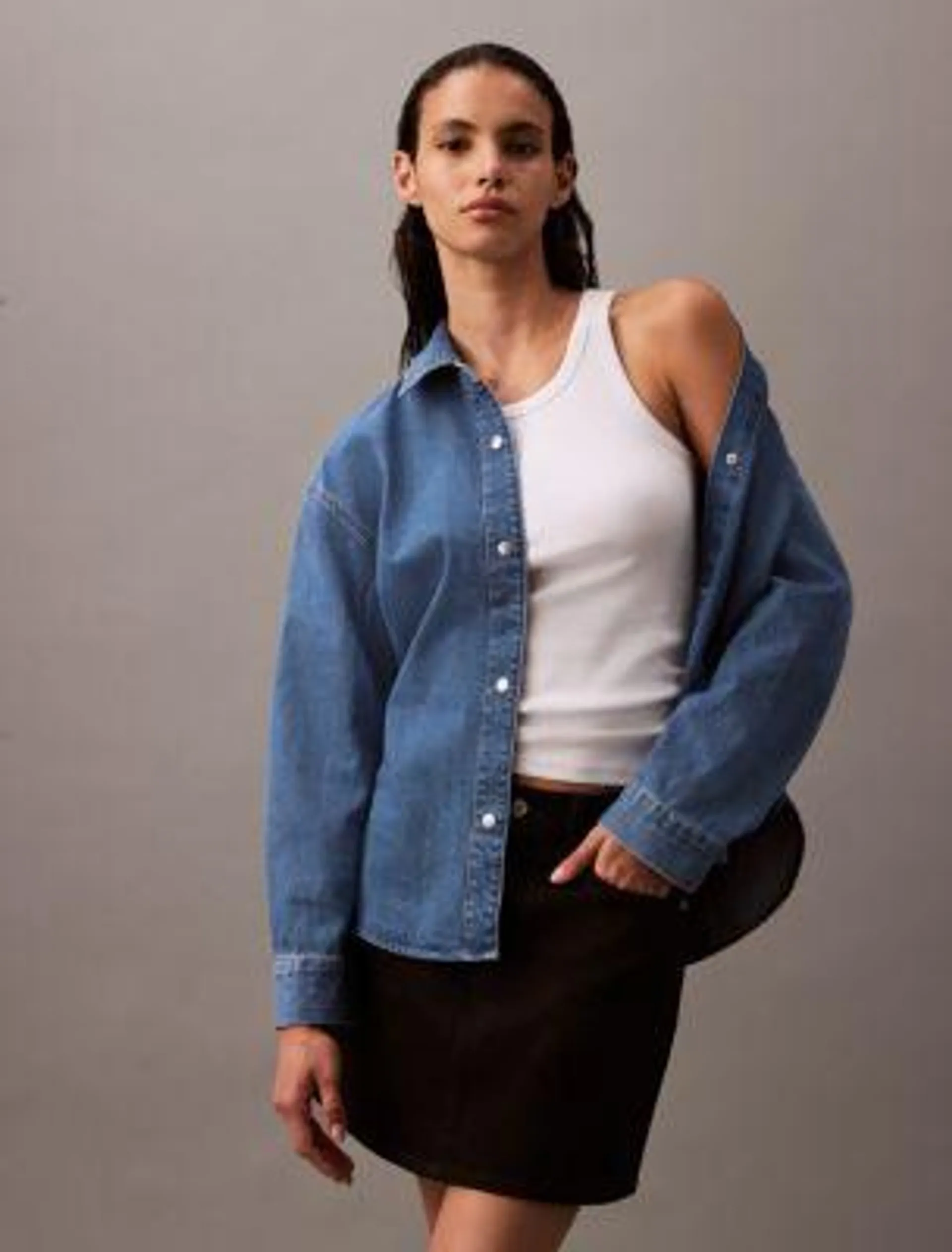 Relaxed Denim Button-Down Shirt