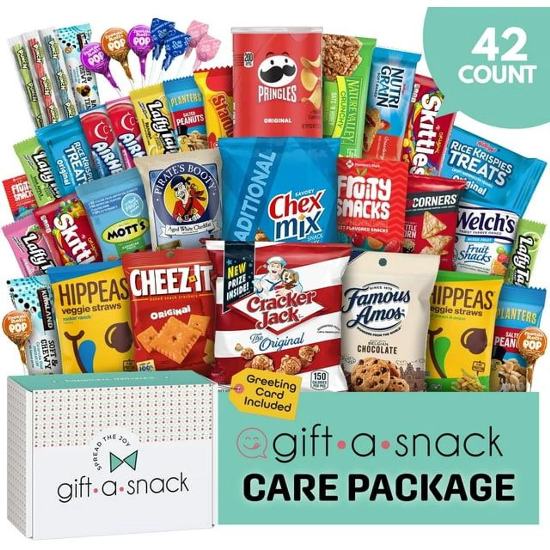 Gift a Snack 42 Count Snack Box with Variety Assortment of Snacks, Chips, Crackers, Cookies, Candy