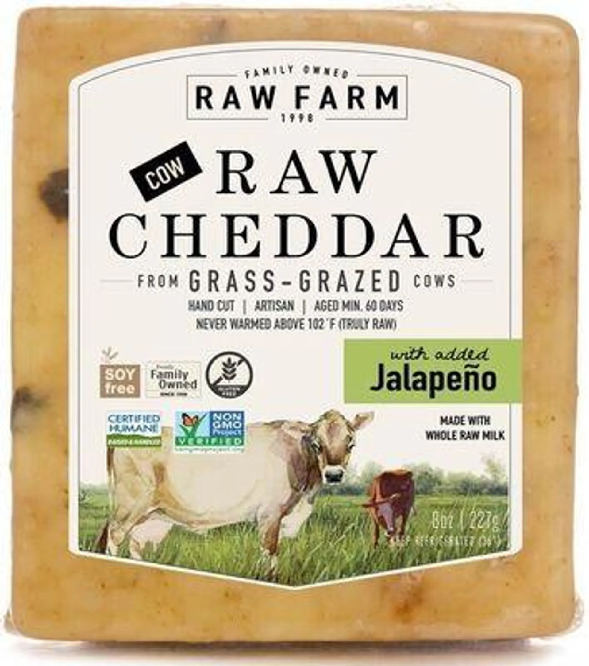 Raw Farm Raw Cheddar Cheese with Jalapeno