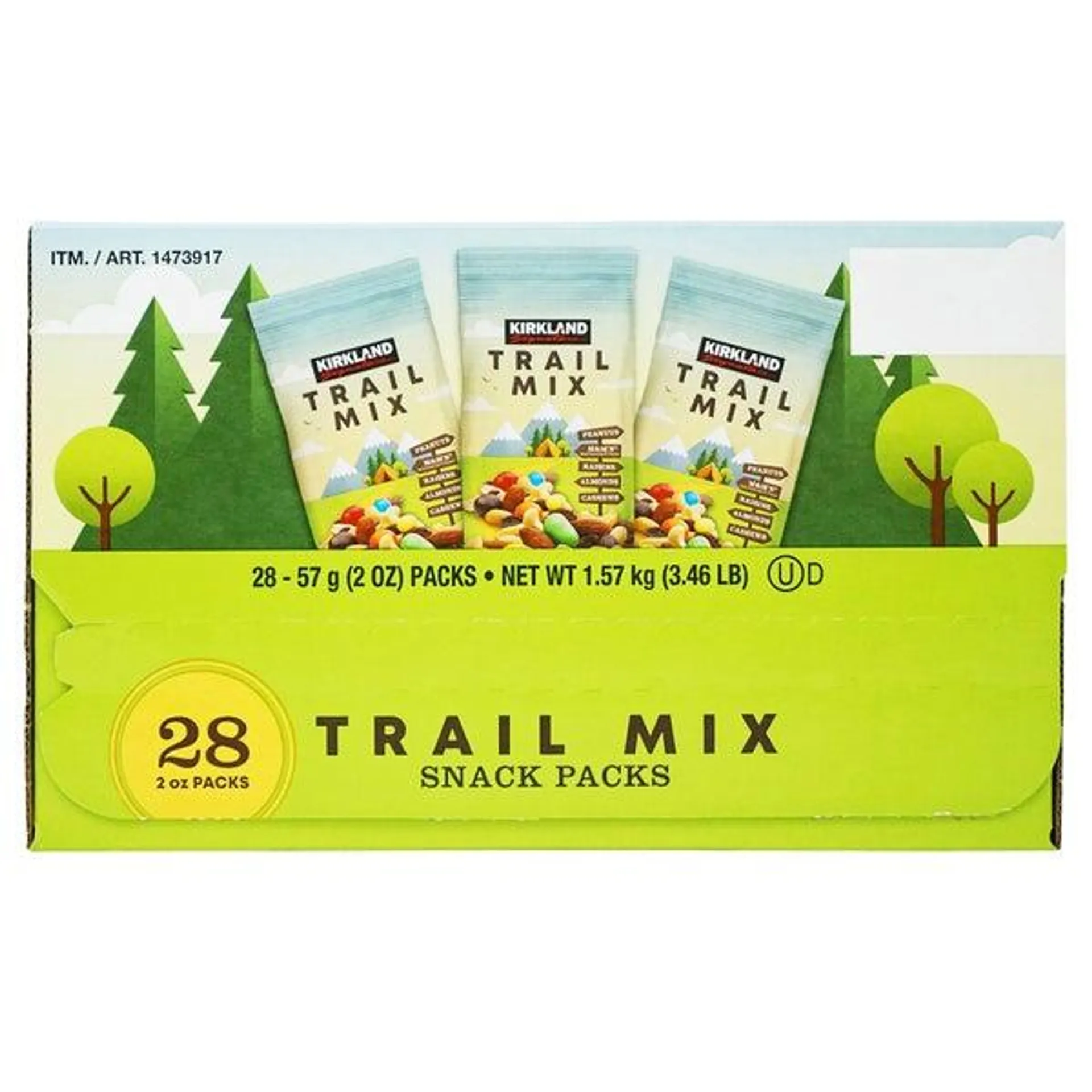 Kirkland Signature Trail Mix Snack Packs, 2 oz, 28-count