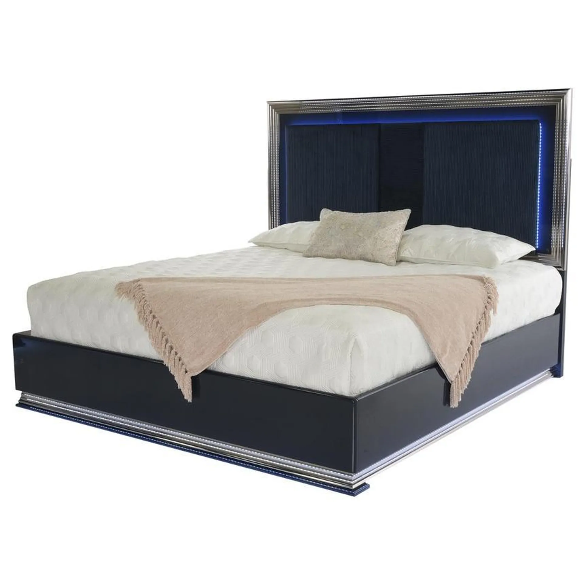 Leah Navy King Panel Bed