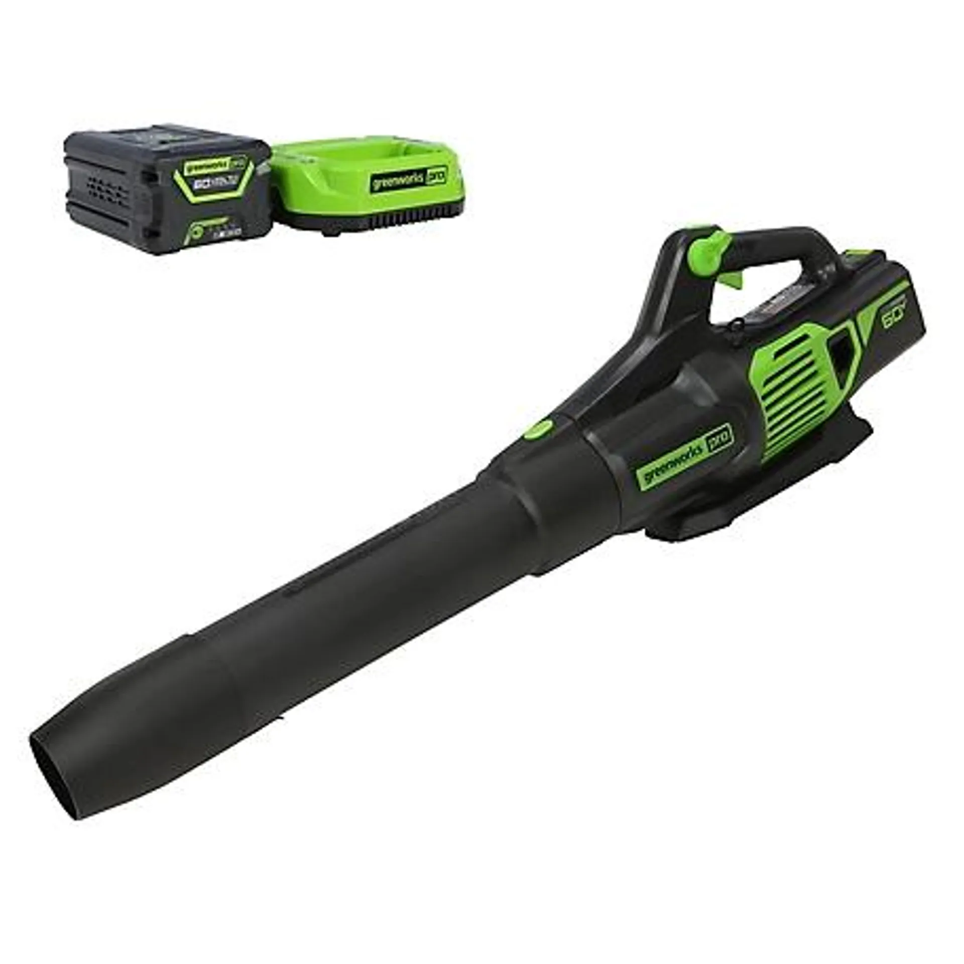 Greenworks 60V 130 MPH 610 CFM Brushless Cordless Handheld Blower, 2.5Ah Battery and Charger