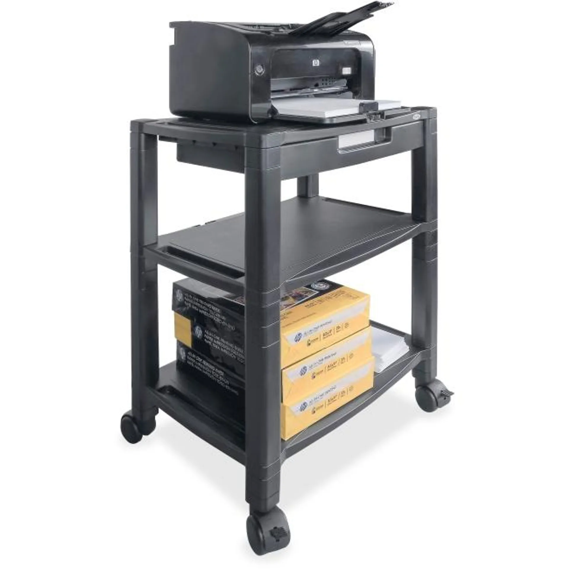 Kantek Inc Kantek KTKPS640 3-Shelf Printer Stand - Black