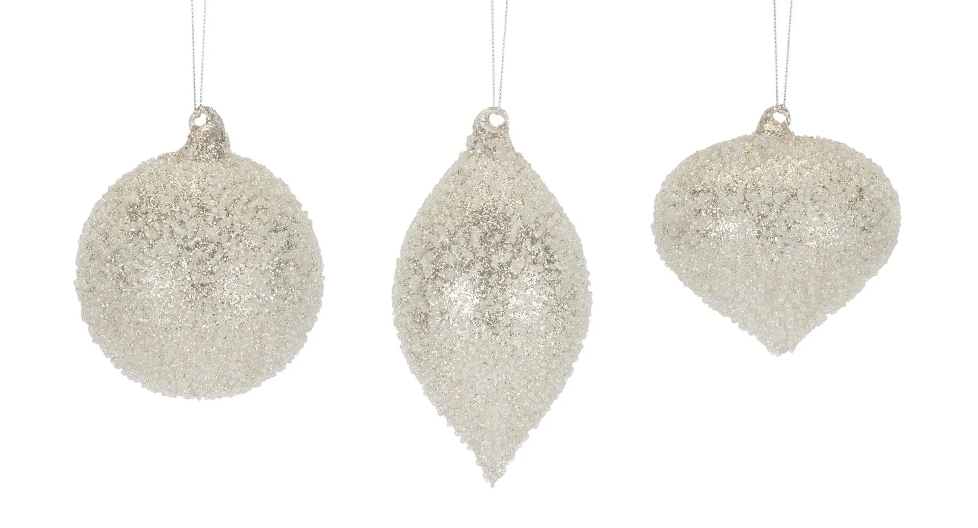 Beaded Glass Tree Ornament, Set of 6