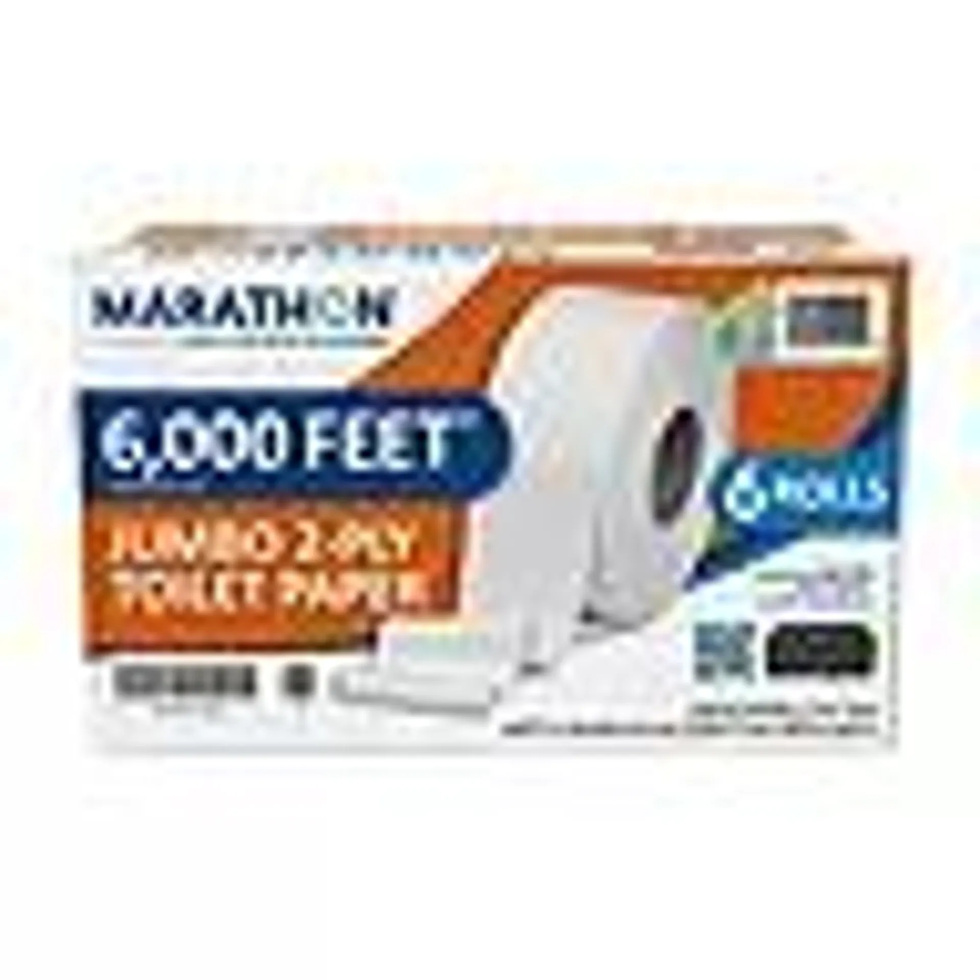 Marathon Jumbo Roll 2-Ply White Toilet Paper 6 rolls, 1000 ft./roll