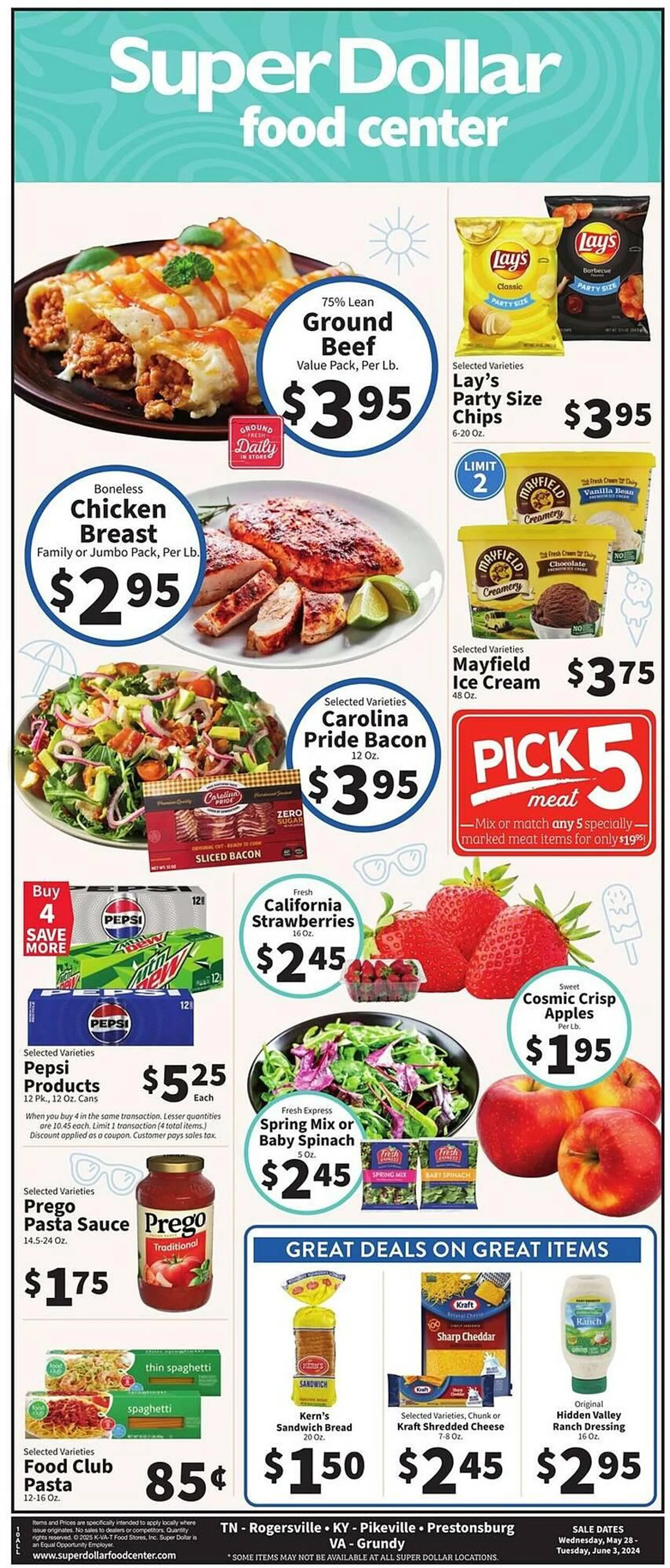 Weekly ad Super Dollar Food Center Weekly Ad from May 28 to June 3 2025 - Page 1