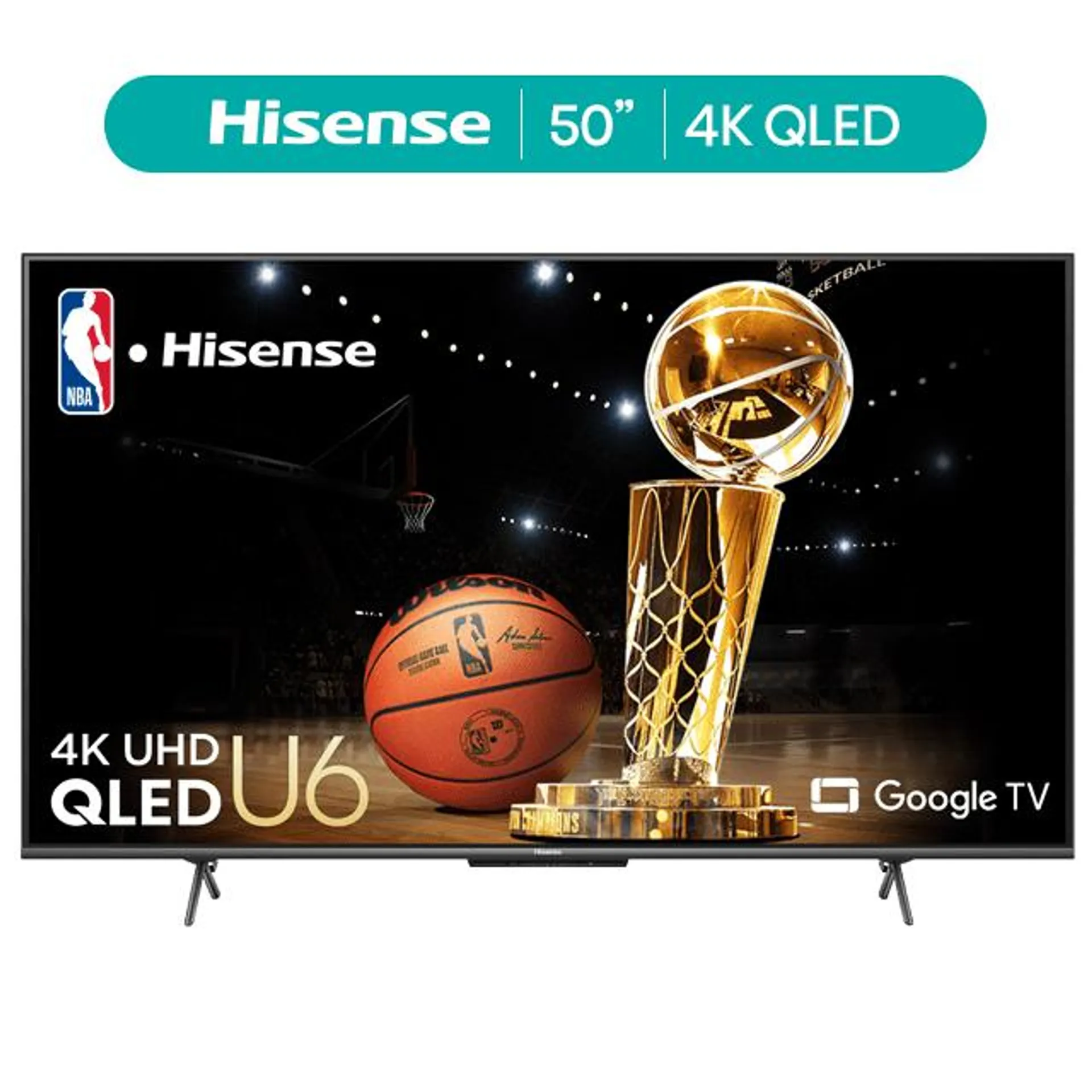 Hisense 50" Class U6H ULED 4K Google TV (50U6H) - QLED, 600 Nits, 240 Motion Rate, Voice Remote