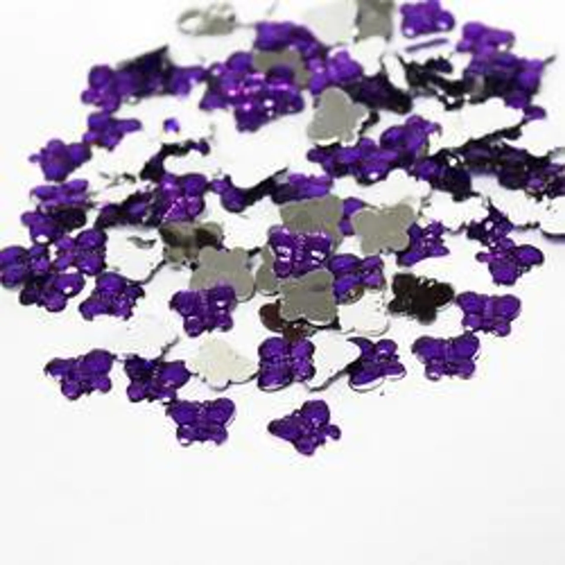 Purple Flat Back Butterfly Rhinestones (Package of 120 pieces)