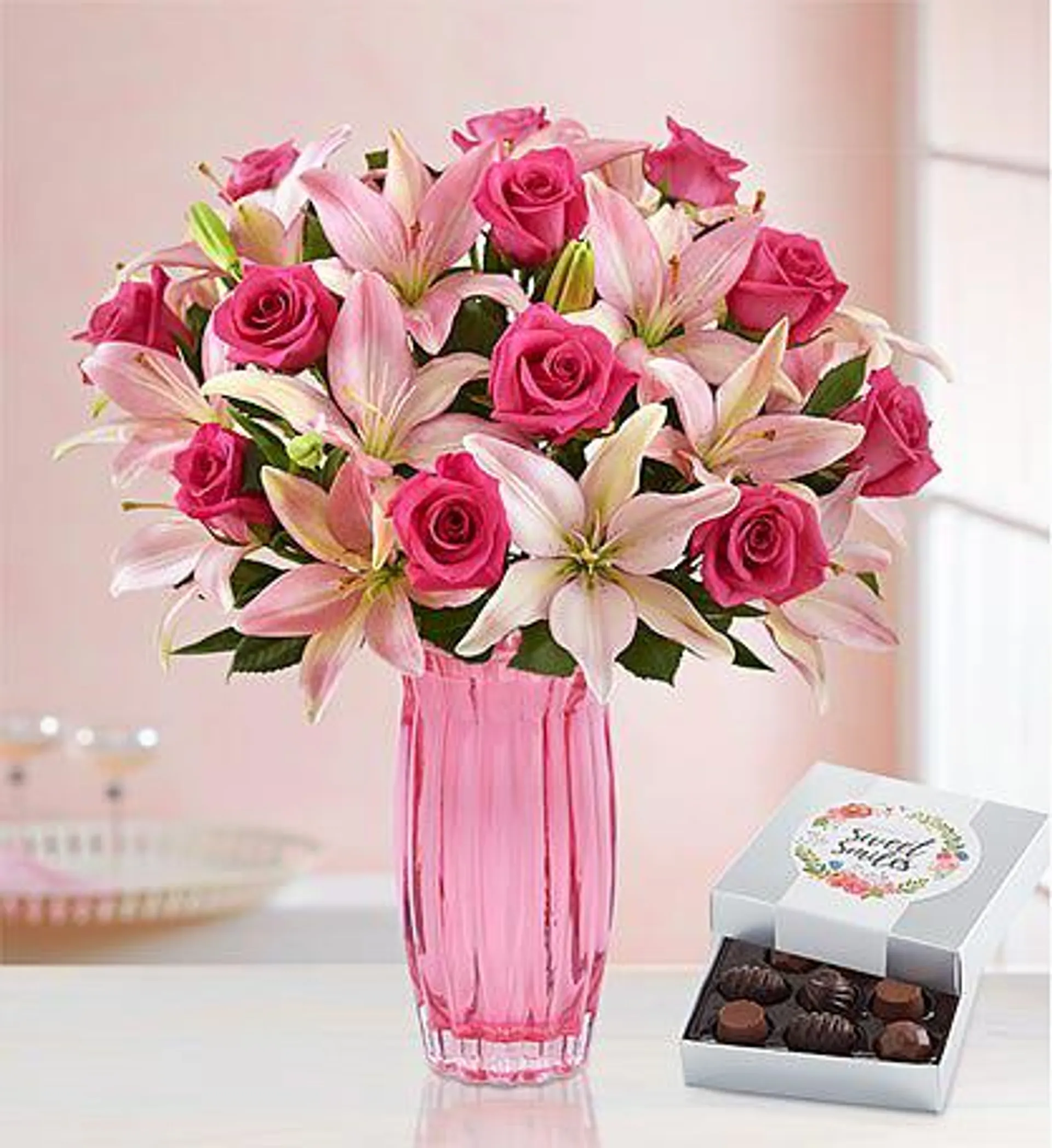 Magnificent Pink Rose & Lily Bouquet