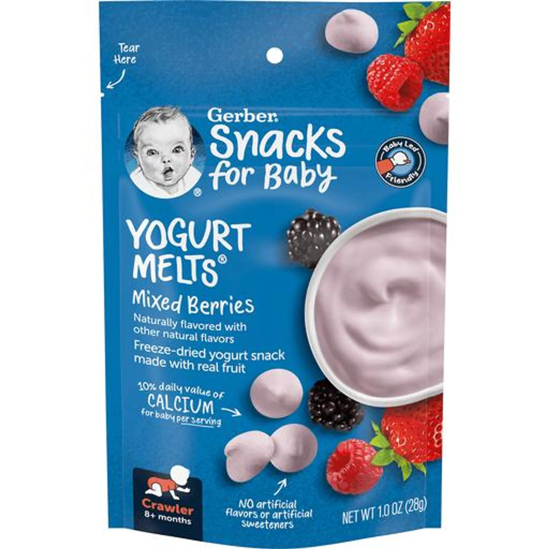 Gerber Mixed Berries Yogurt Melts Baby Food 1.0 oz bag