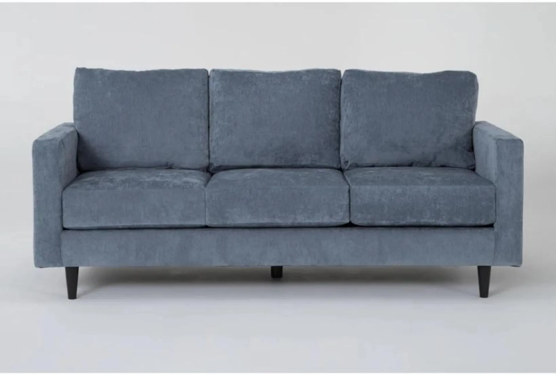 Bradley Denim Blue Fabric Modern 81" Sofa