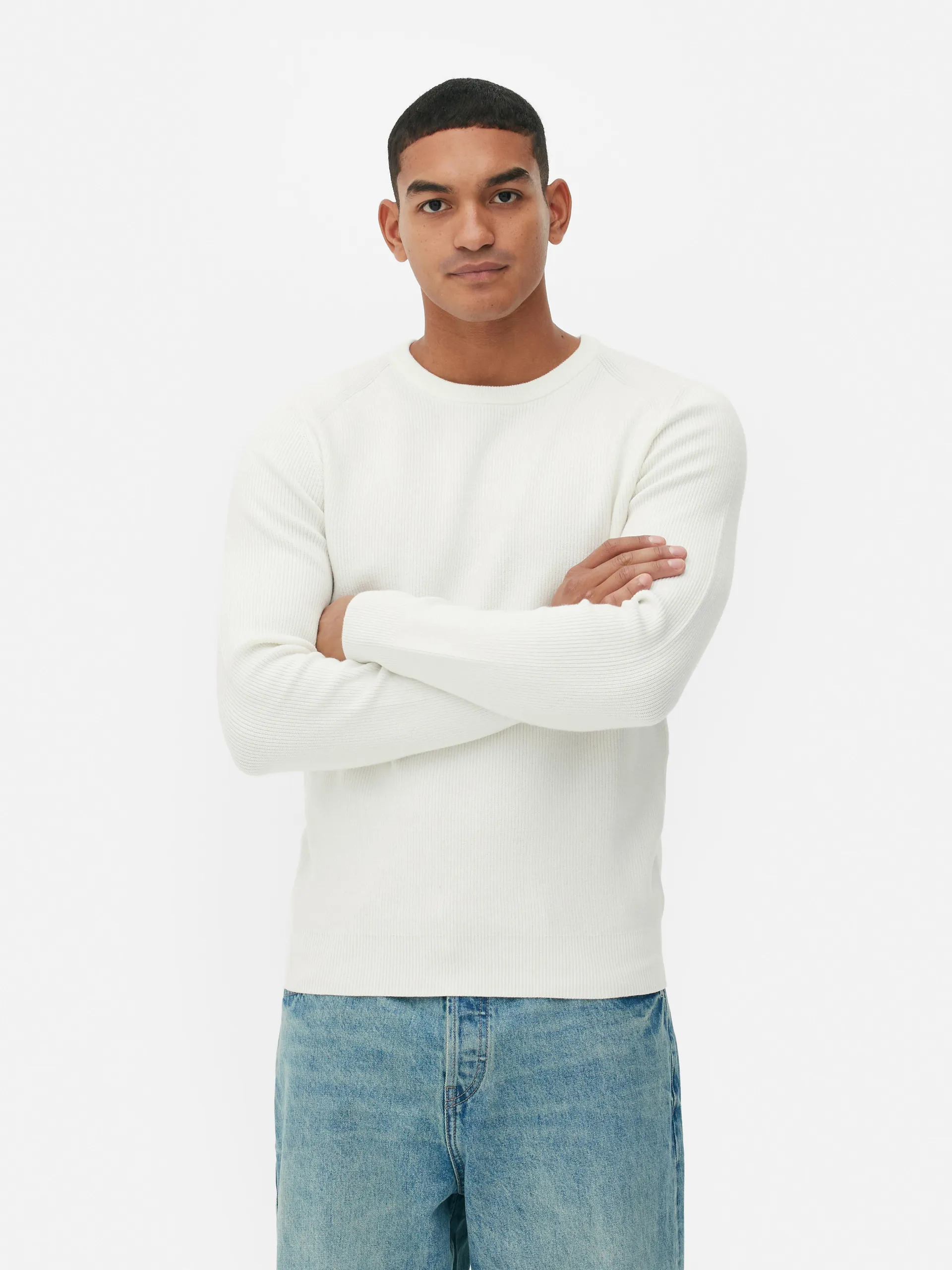 Ribbed Crew Neck Sweater