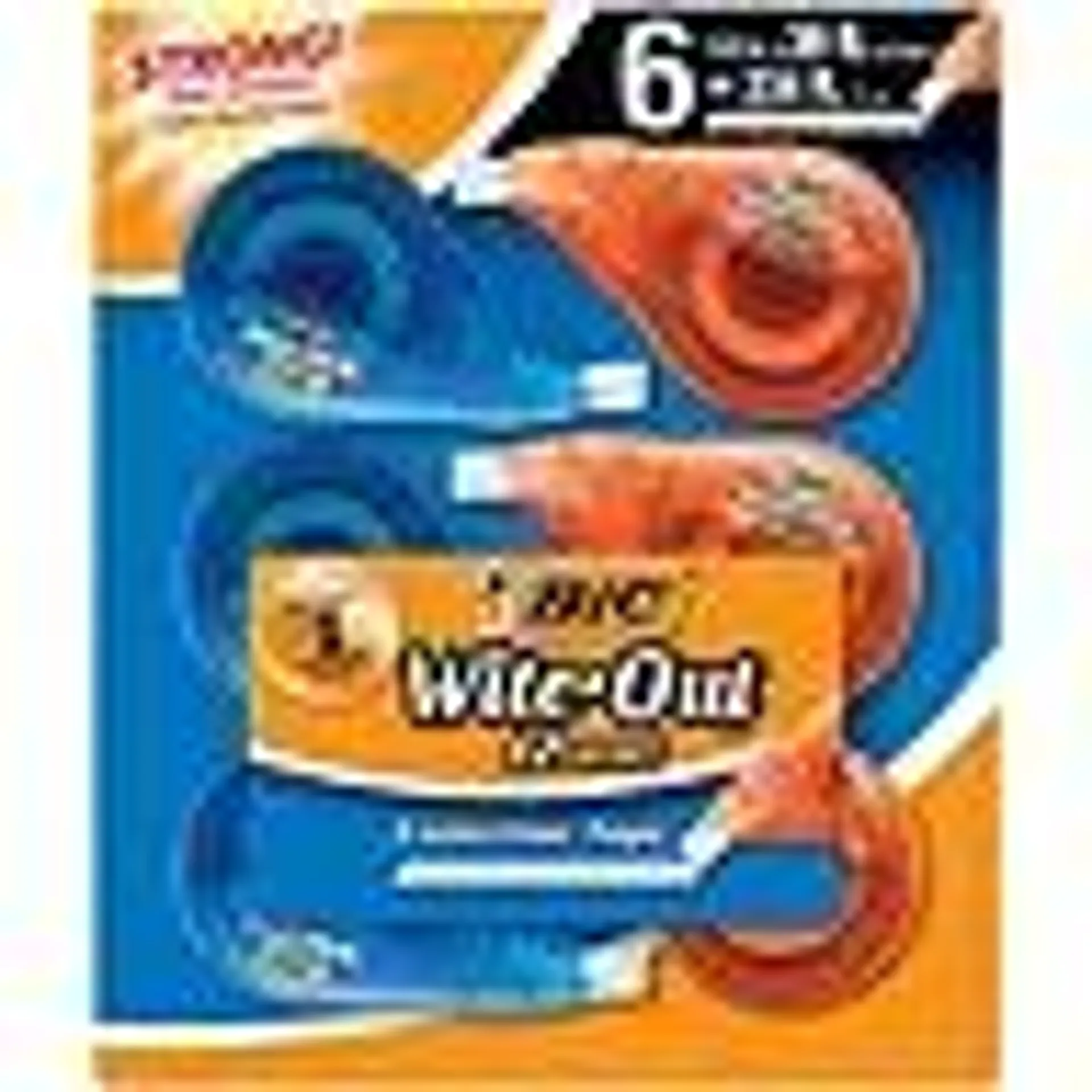 BIC Wite-Out Brand EZ Correct Correction Tape, White, 6 Count, Colors may vary