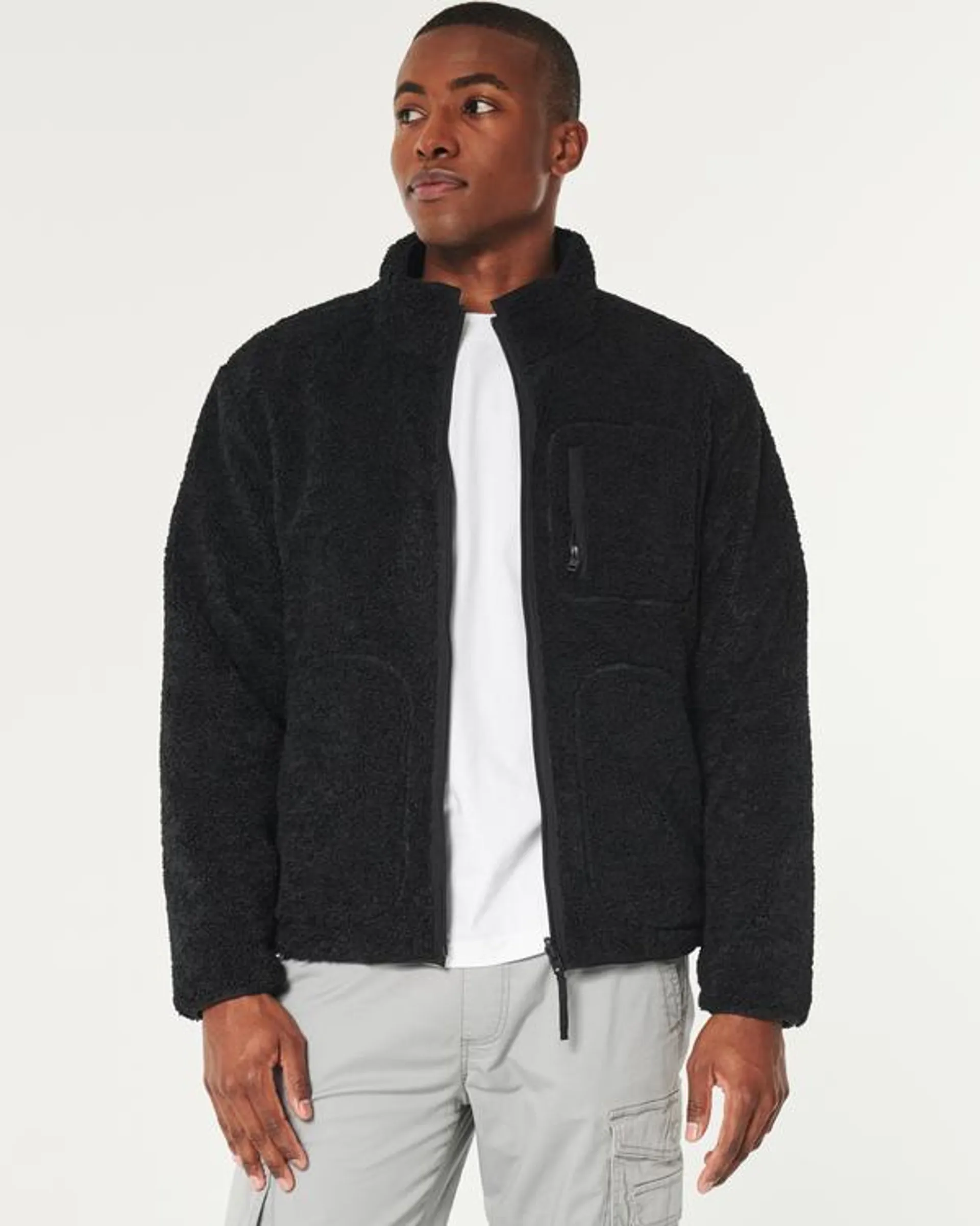 Reversible Faux Shearling Puffer Jacket