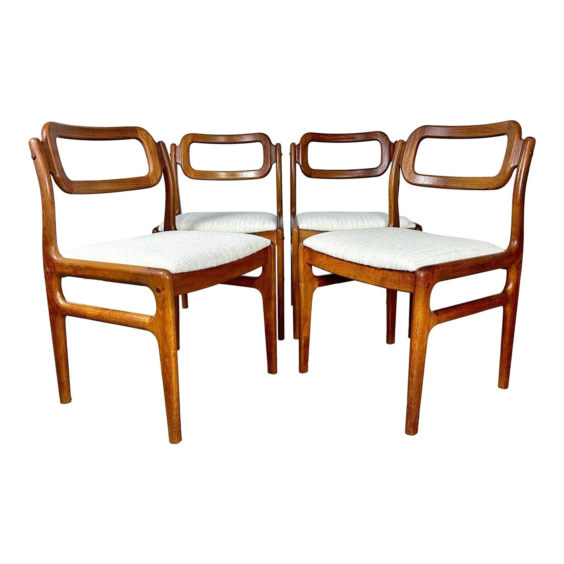 Mid Century Danish Modern Dining Chairs Attributed to Johannes Andersen for Uldum Mobelfabrik—Set of 4