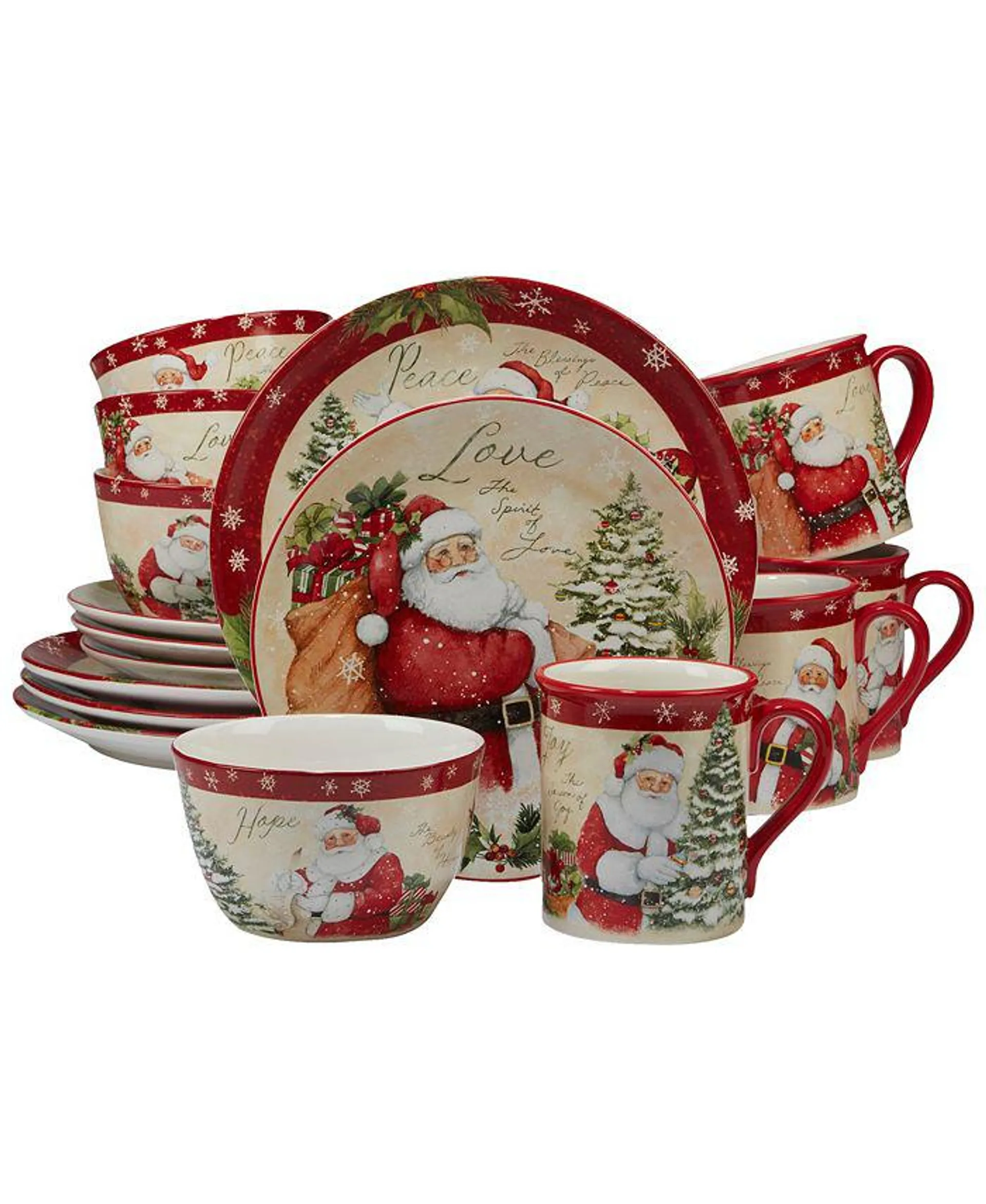 Holiday Wishes 16-Pc. Dinnerware Set