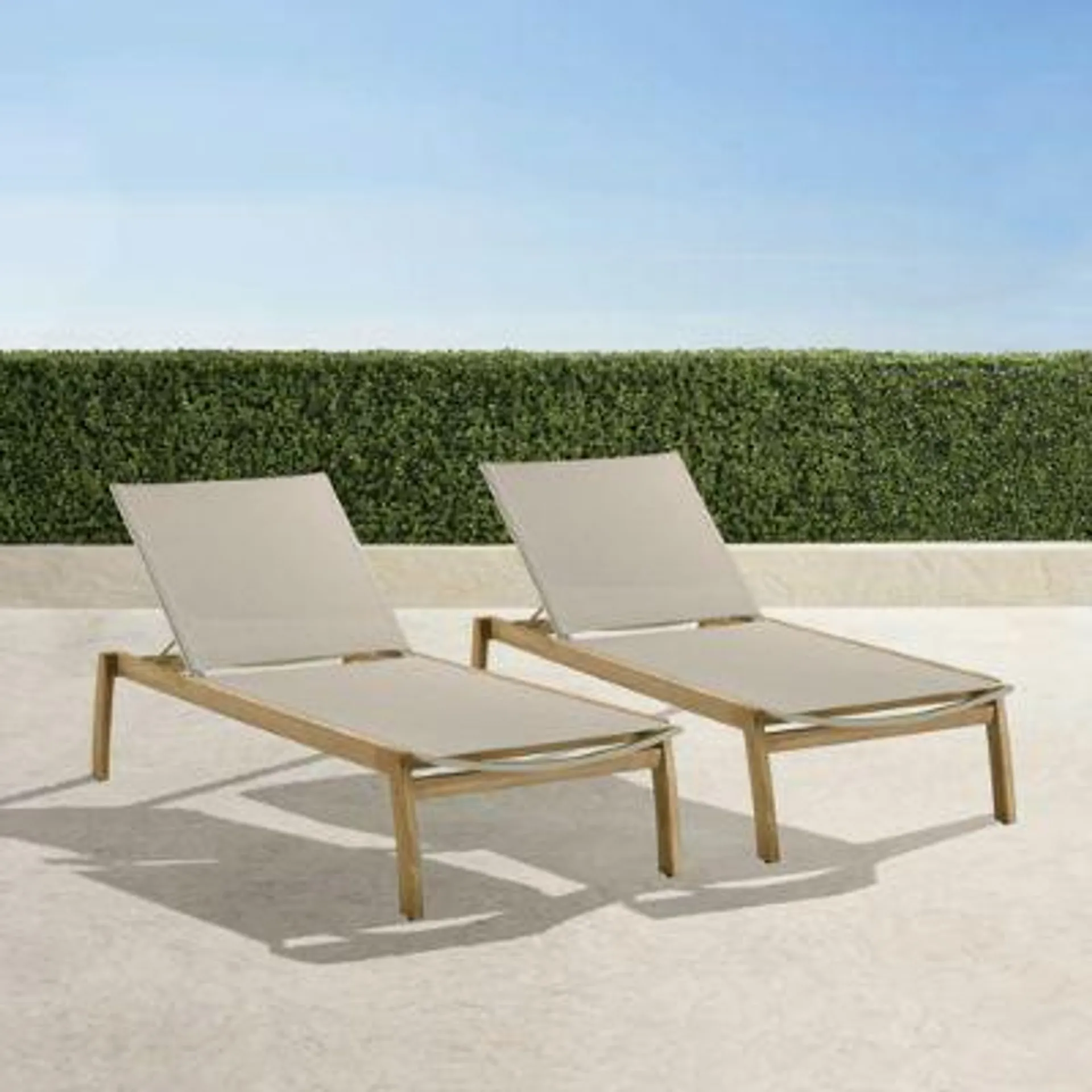 Frontgate Resort Collection™ Newport Natural Teak Chaises, Set of Two