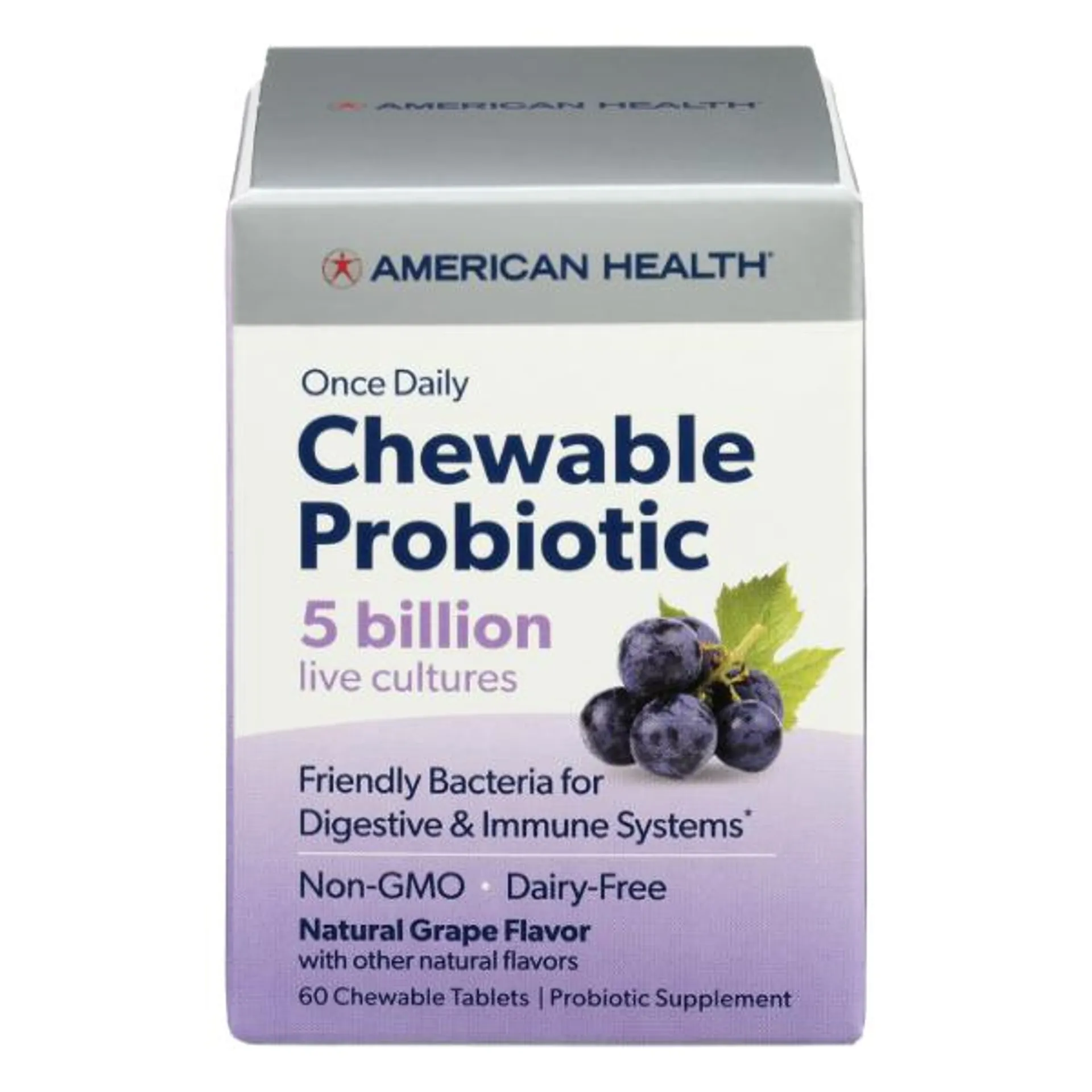 American Health Grape Flavored Chewable Probiotics - 60 Each