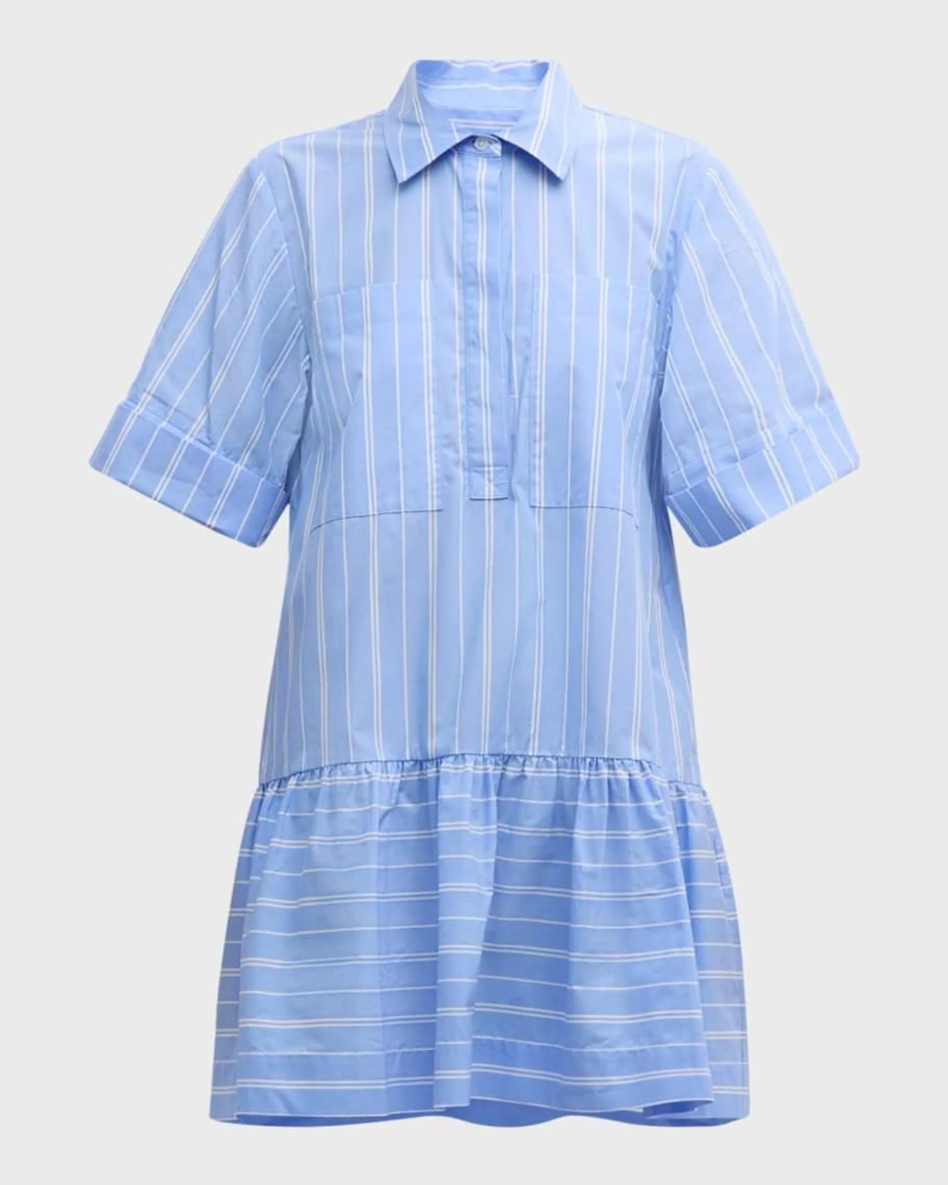 Cris Short-Sleeve Mini Shirtdress