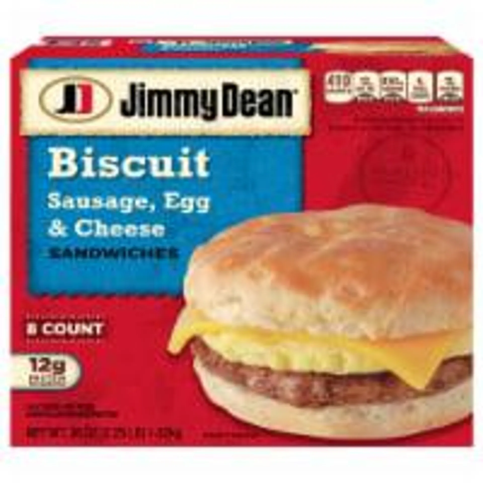 Jimmy Dean® Sausage Egg & Cheese Biscuit Frozen Breakfast Sandwiches